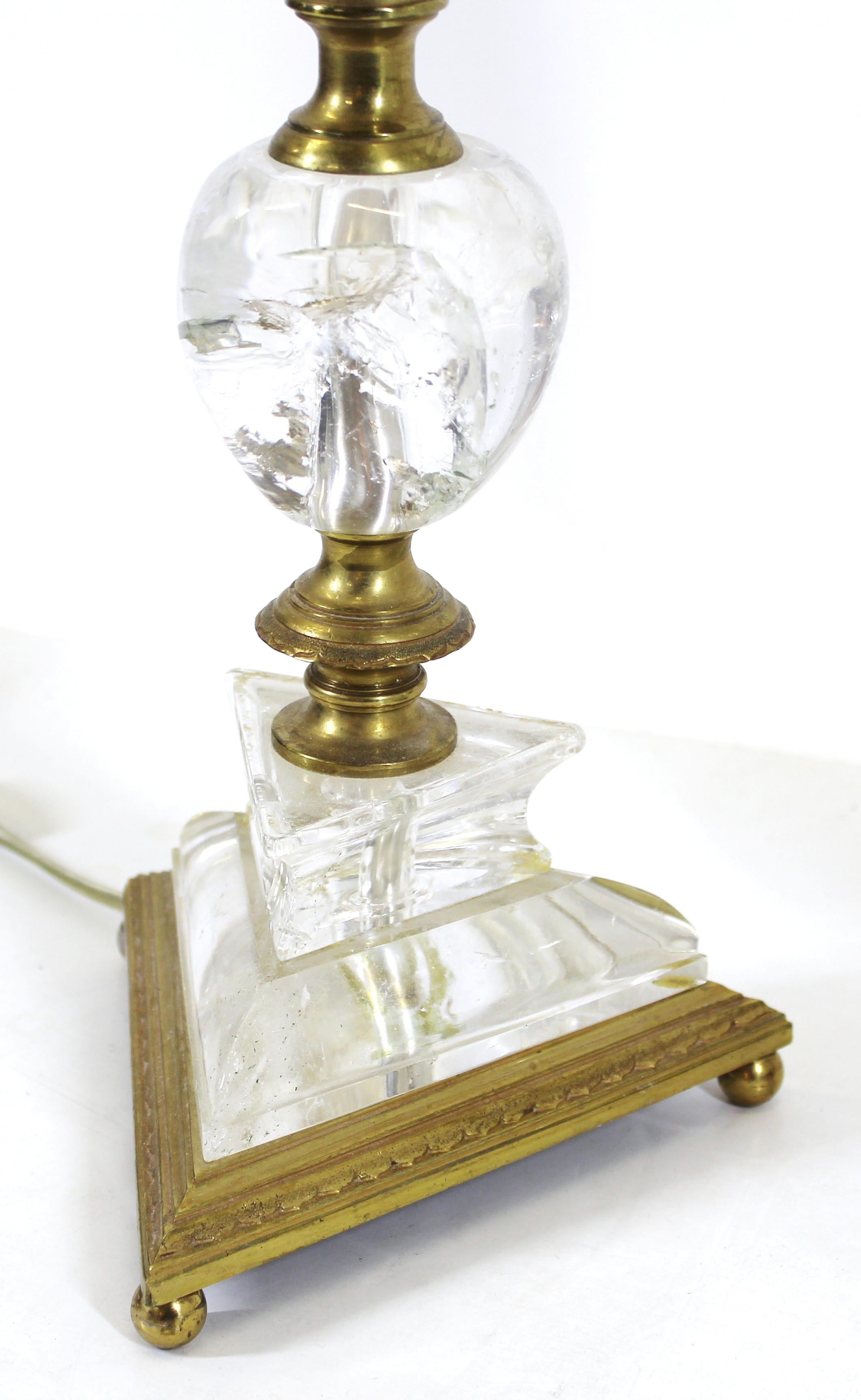 English Regency Rock Crystal & Gilt Bronze Lamps 2