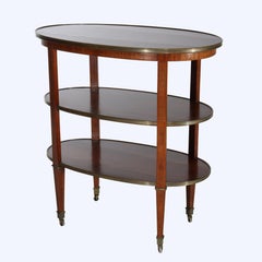English Regency Rosewood 3-Tier Breakfast Table With Brass Inay & Trim 19thC