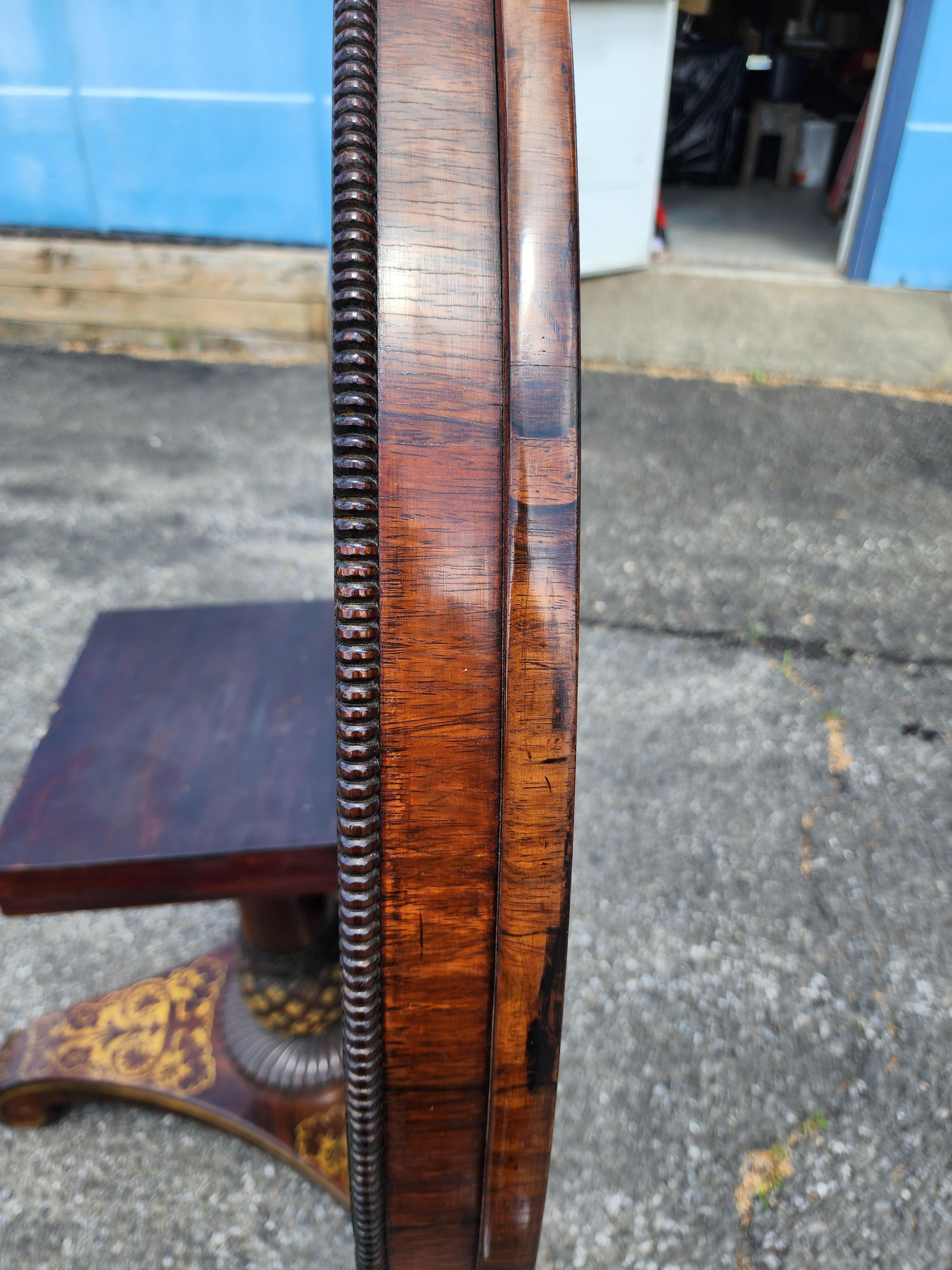 English Regency Rosewood and Brass Tilt-Top Table im Angebot 5