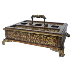 Antique English Regency Rosewood and Bronze Ink Stand