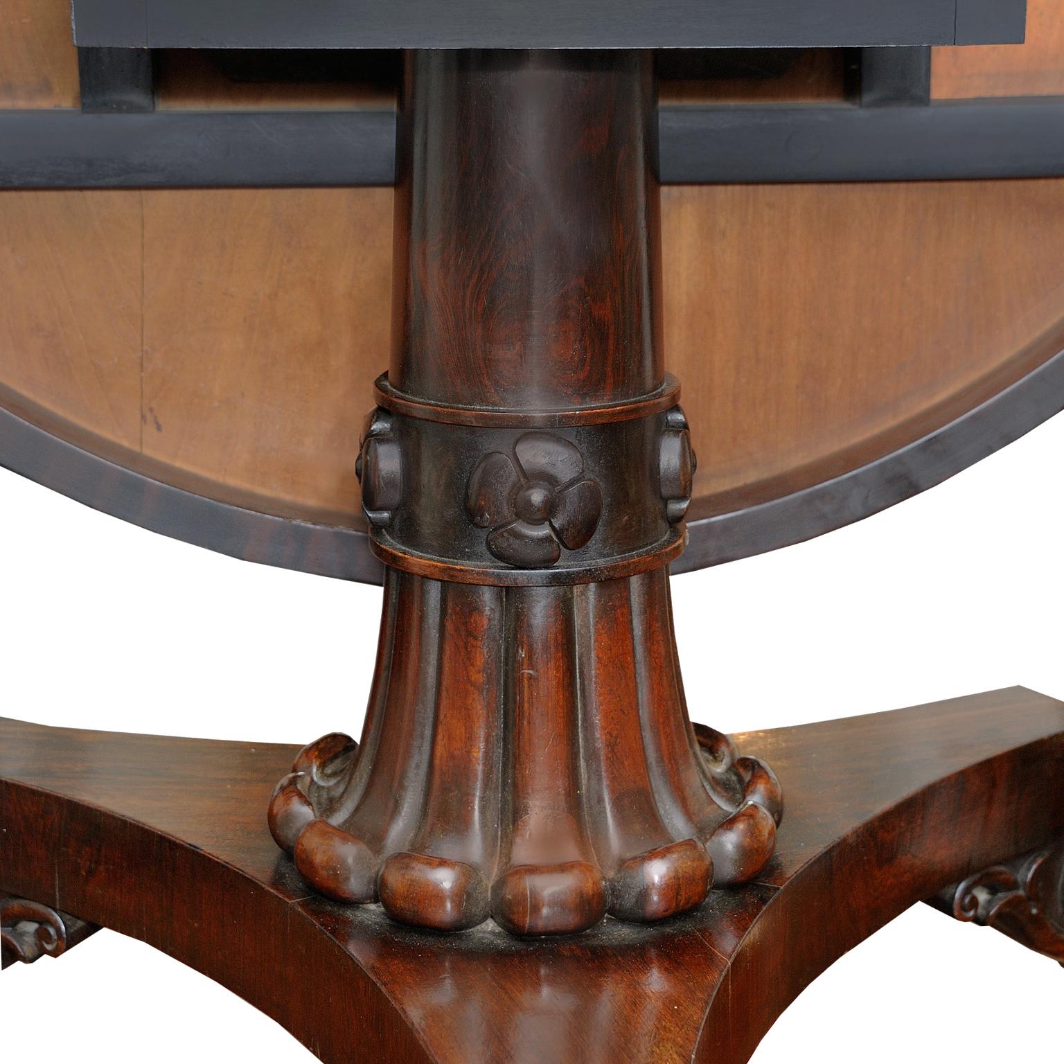 Early 19th Century English Regency Rosewood and Mahogany Centre Table, circa 1820 For Sale