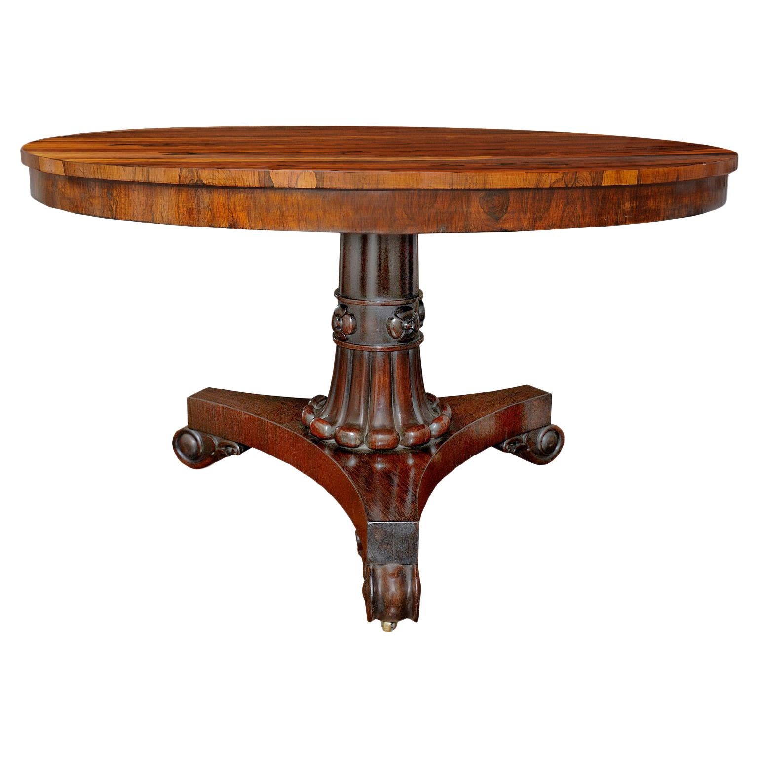 English Regency Rosewood and Mahogany Centre Table, circa 1820 For Sale