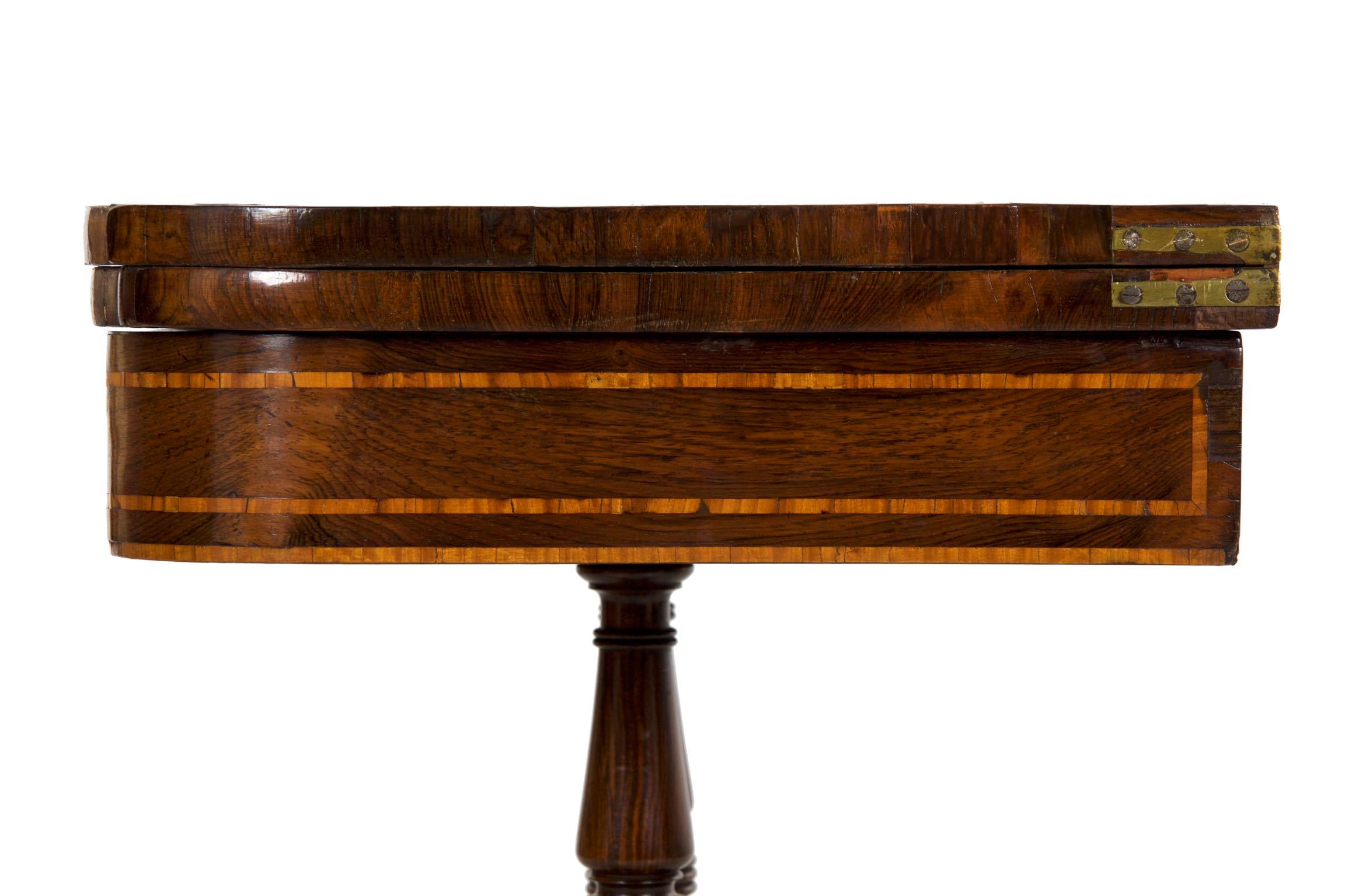 English Regency Rosewood Antique Games Card Table, circa 1815 7
