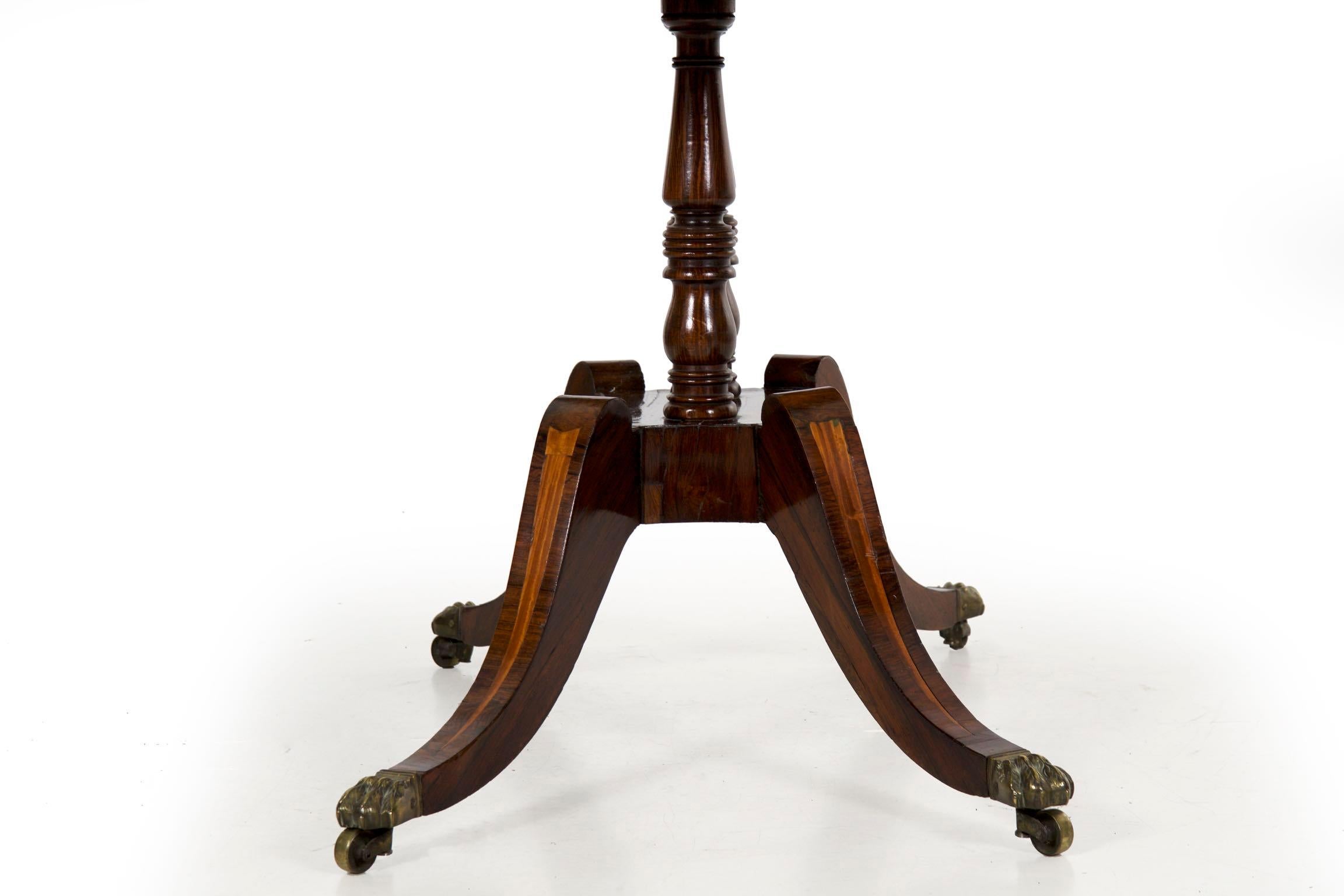 English Regency Rosewood Antique Games Card Table, circa 1815 8