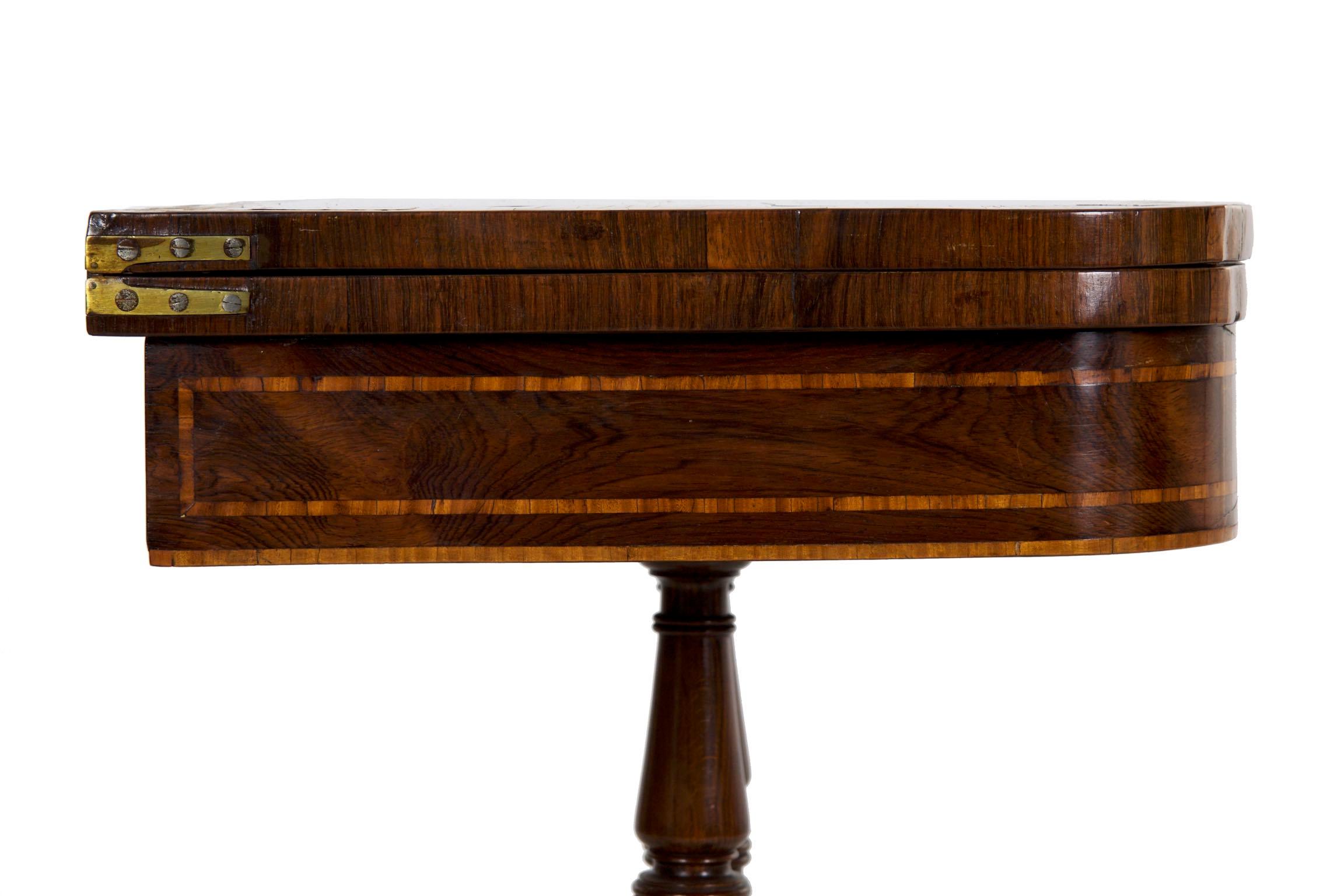 English Regency Rosewood Antique Games Card Table, circa 1815 13