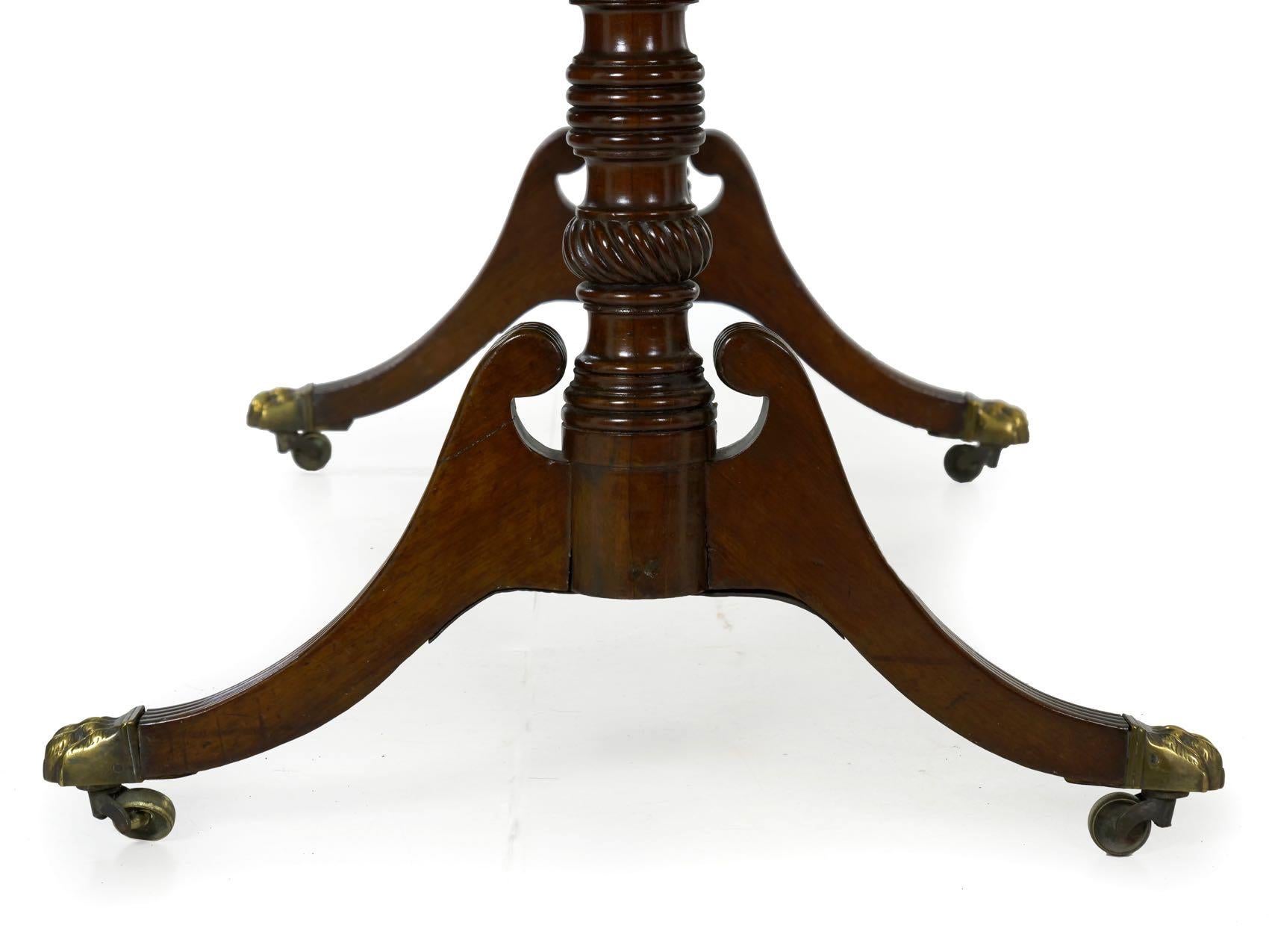 English Regency Rosewood Antique Writing Table Desk Console, circa 1820 13