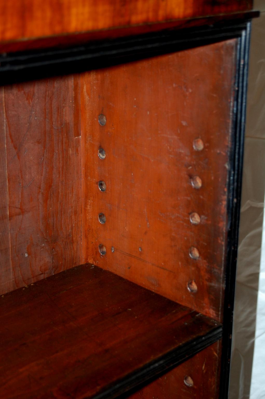 English Regency Rosewood Bookcase with Ebonized Detailing Adjustable Shelves 2
