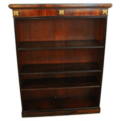 English Regency Rosewood Bookcase with Ebonized Detailing Adjustable Shelves