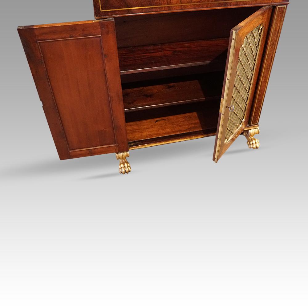 English Regency Rosewood cabinet in the manner of John McLean For Sale 12