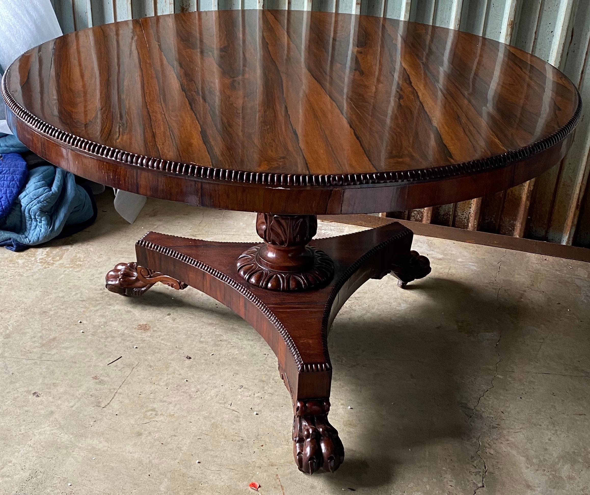 19th Century English Regency Rosewood Center Table