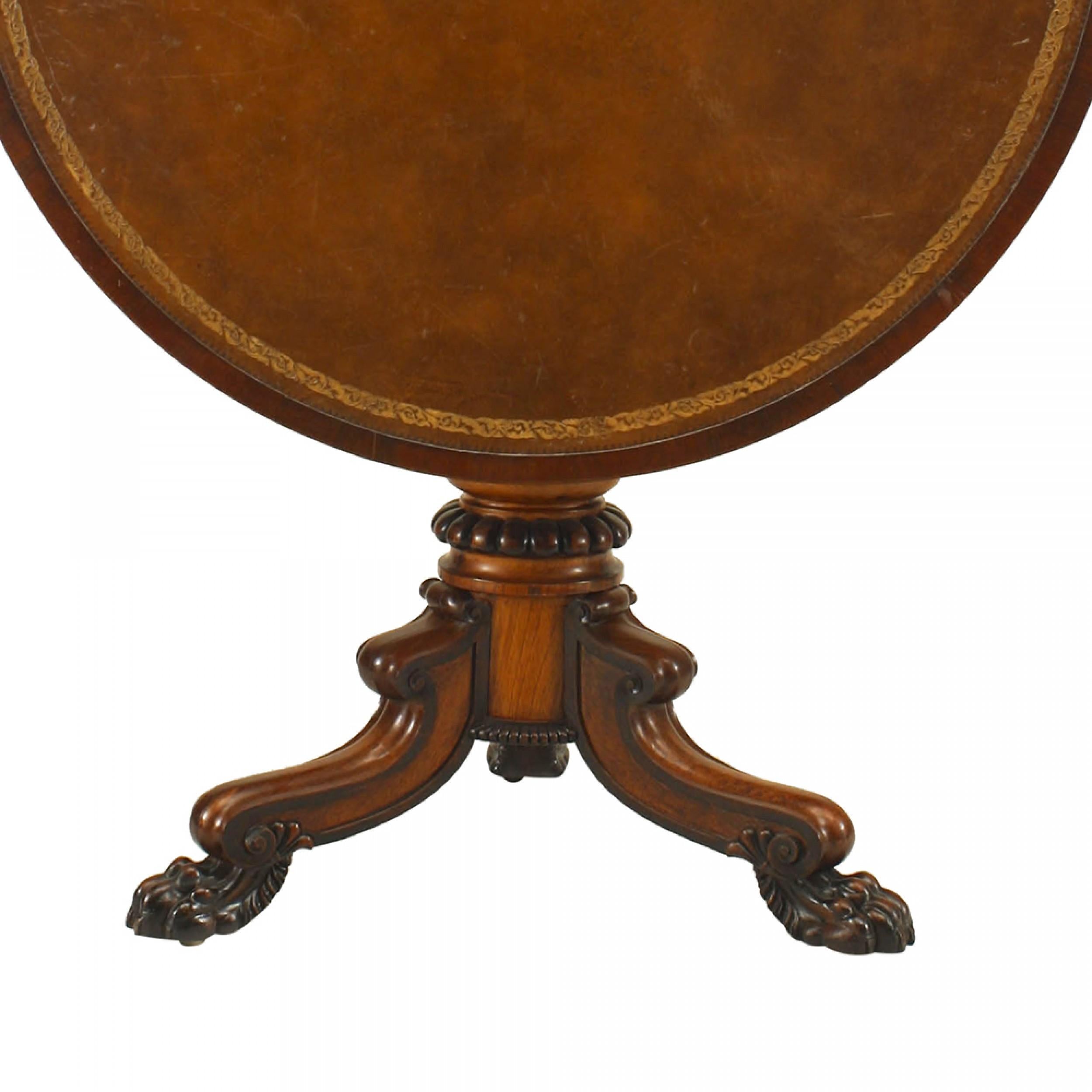 Brass English Regency Rosewood Centre Table For Sale