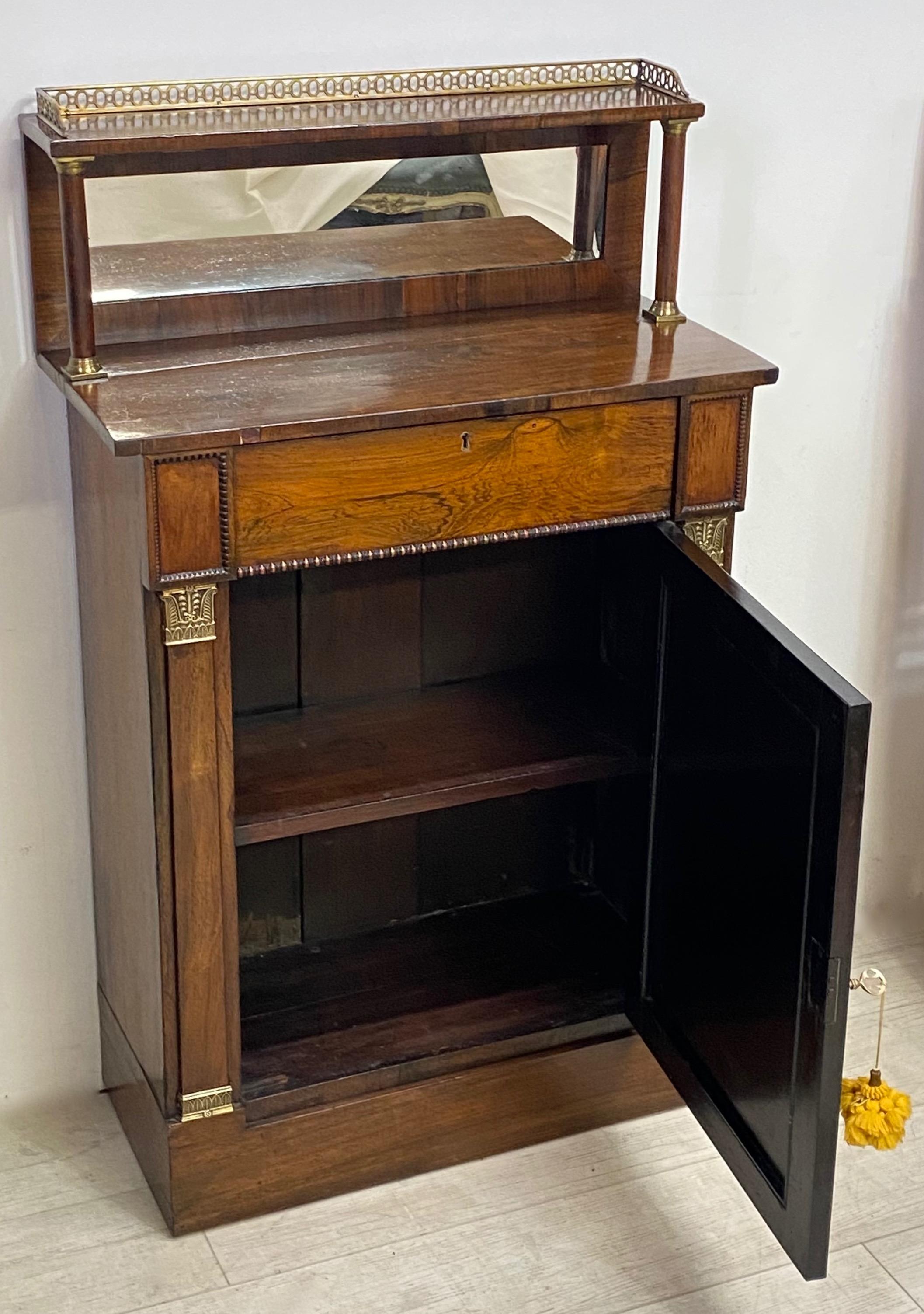 English Regency Rosewood Chiffonier Side Cabinet, Early 19th Century 5