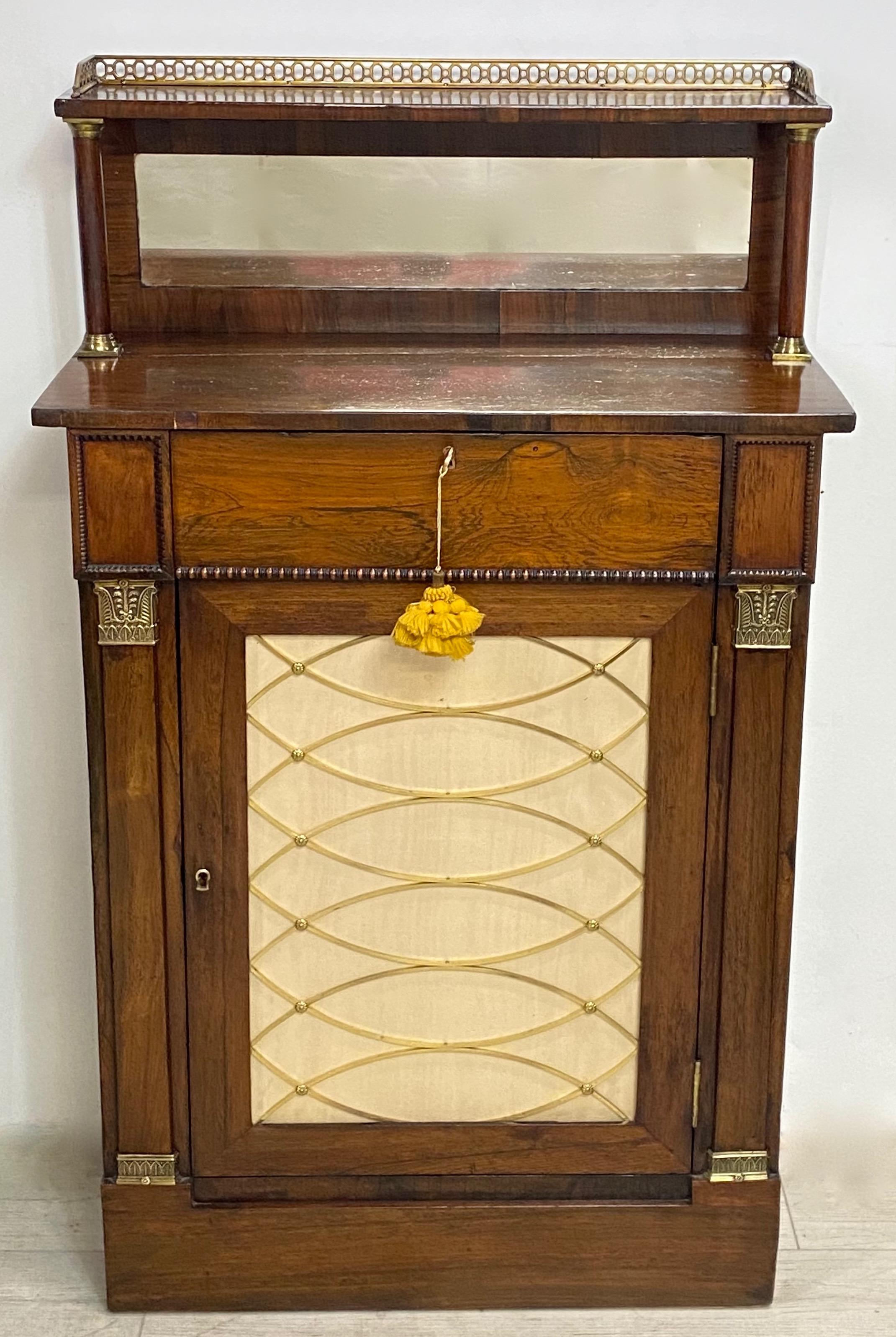 English Regency Rosewood Chiffonier Side Cabinet, Early 19th Century In Good Condition In San Francisco, CA