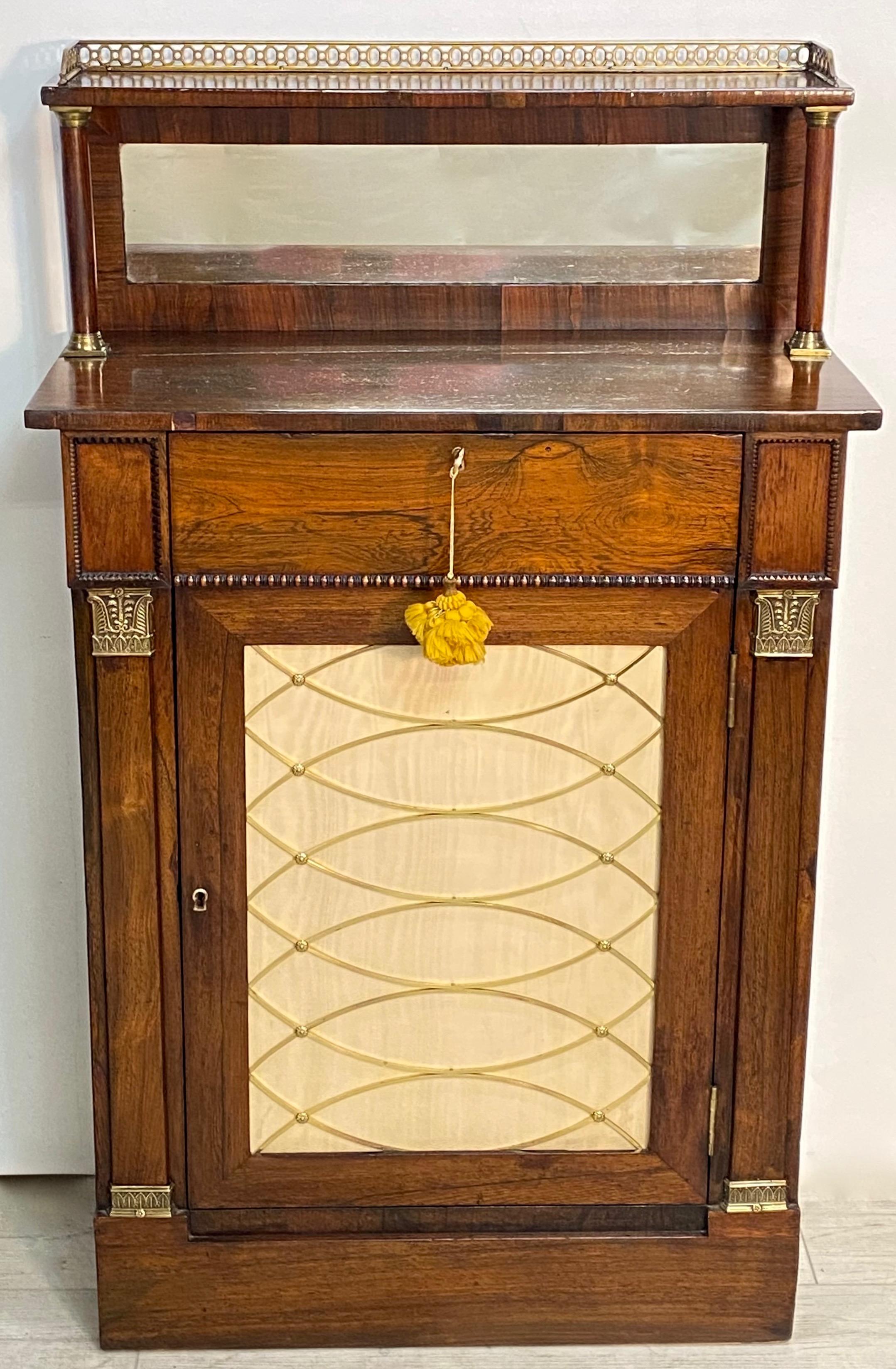 English Regency Rosewood Chiffonier Side Cabinet, Early 19th Century 3