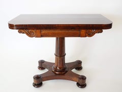 English Regency Rosewood Console Form Card Table, circa 1830