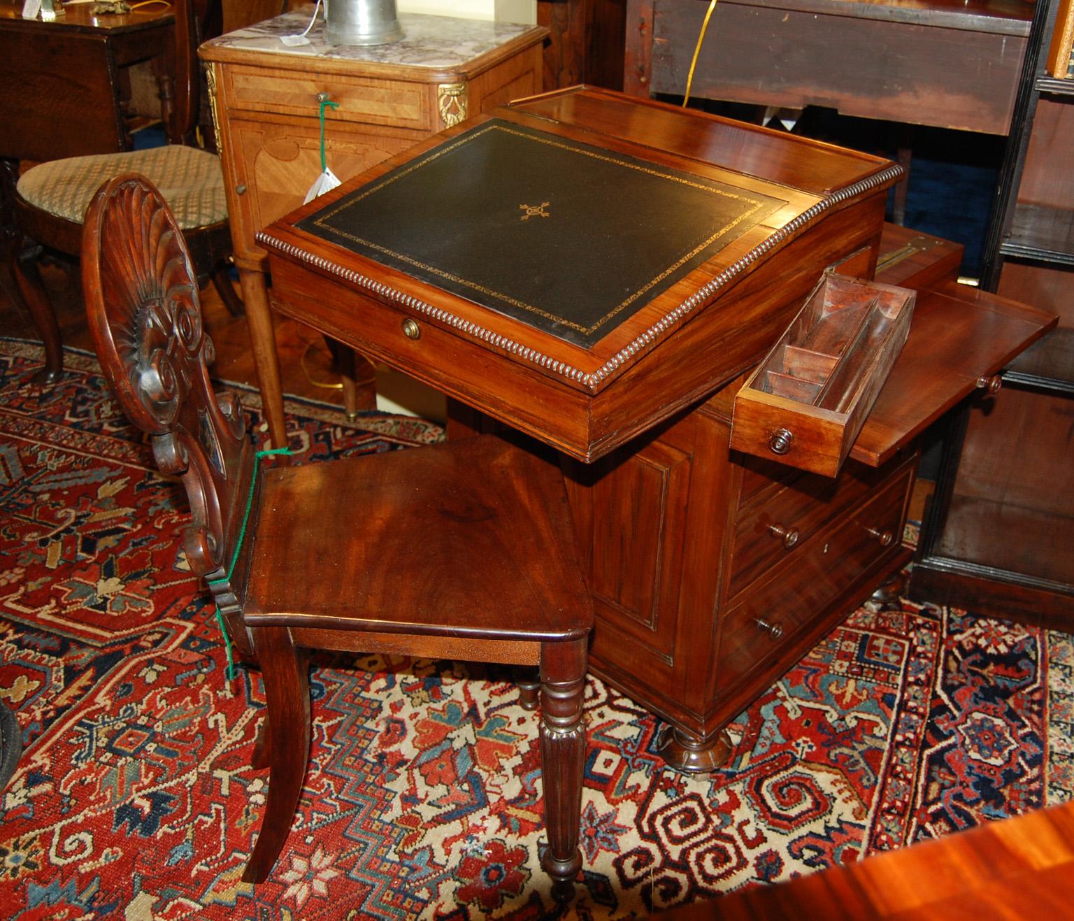English Regency Rosewood Davenport Desk with Bookslides, Ink Drawer & Drawers 6