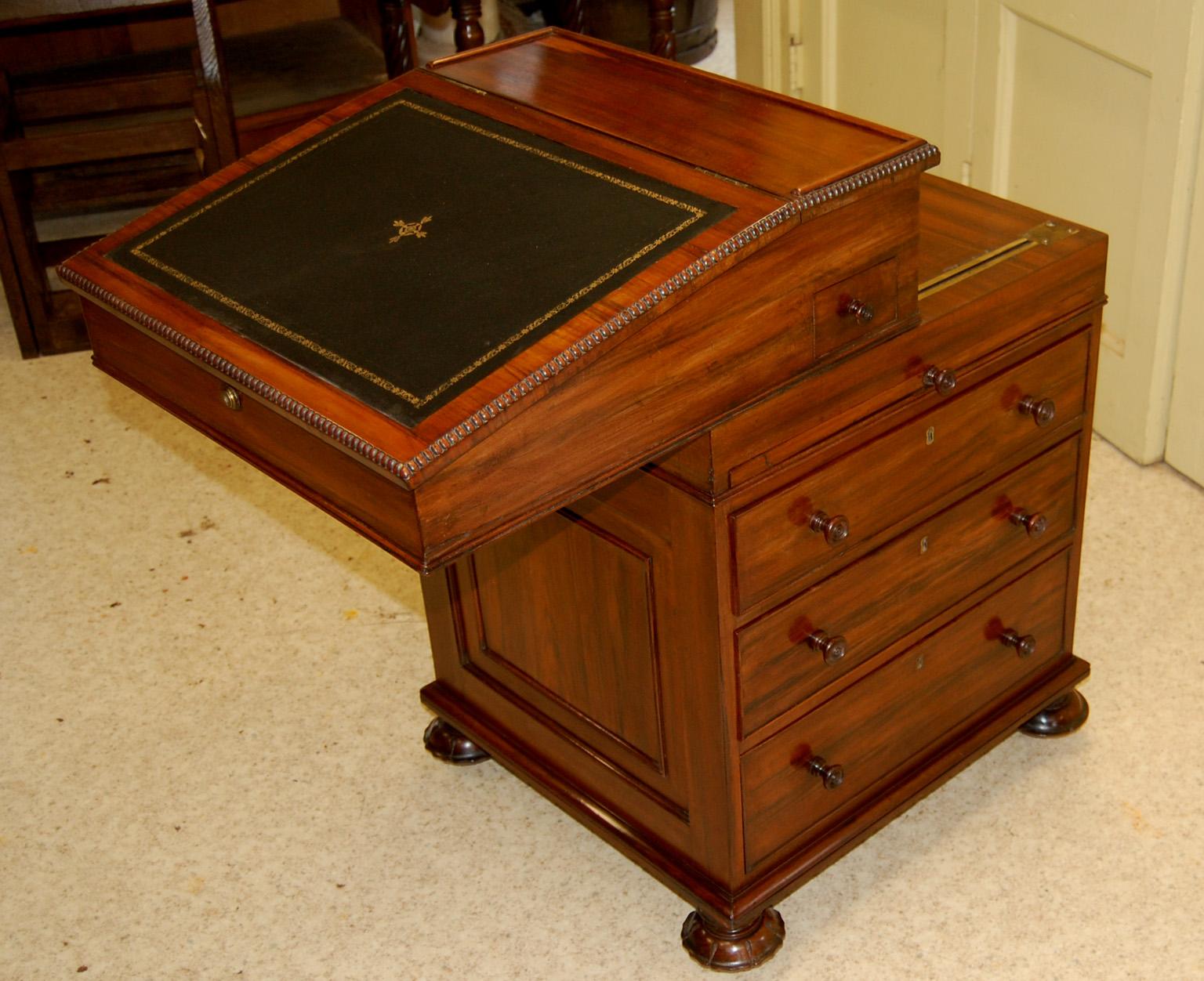 davenport desk secret drawer how to open
