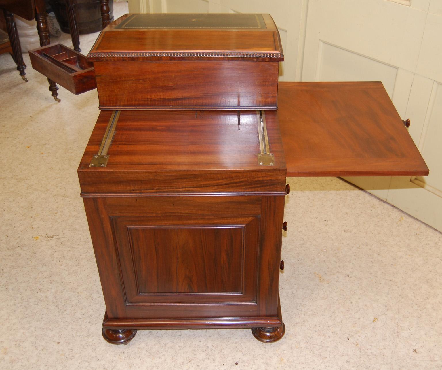 English Regency Rosewood Davenport Desk with Bookslides, Ink Drawer & Drawers 3