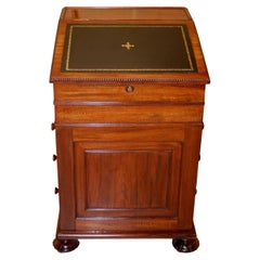 English Regency Rosewood Davenport Desk with Bookslides, Ink Drawer & Drawers