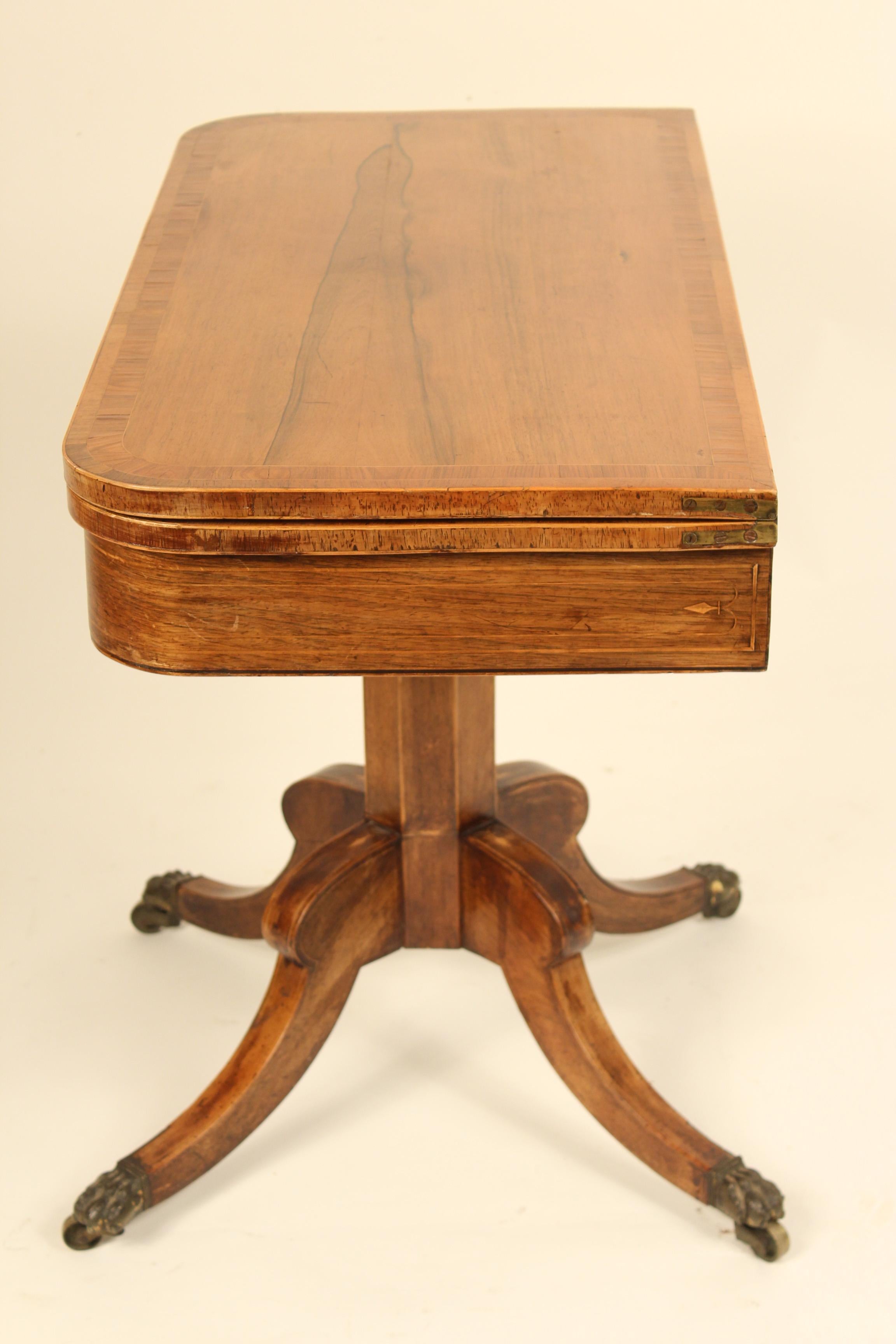 Englischer Regency-Spieltisch aus Rosenholz (Frühes 19. Jahrhundert)