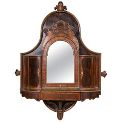 Antique English Regency Rosewood Hanging  Shaving  Mirror