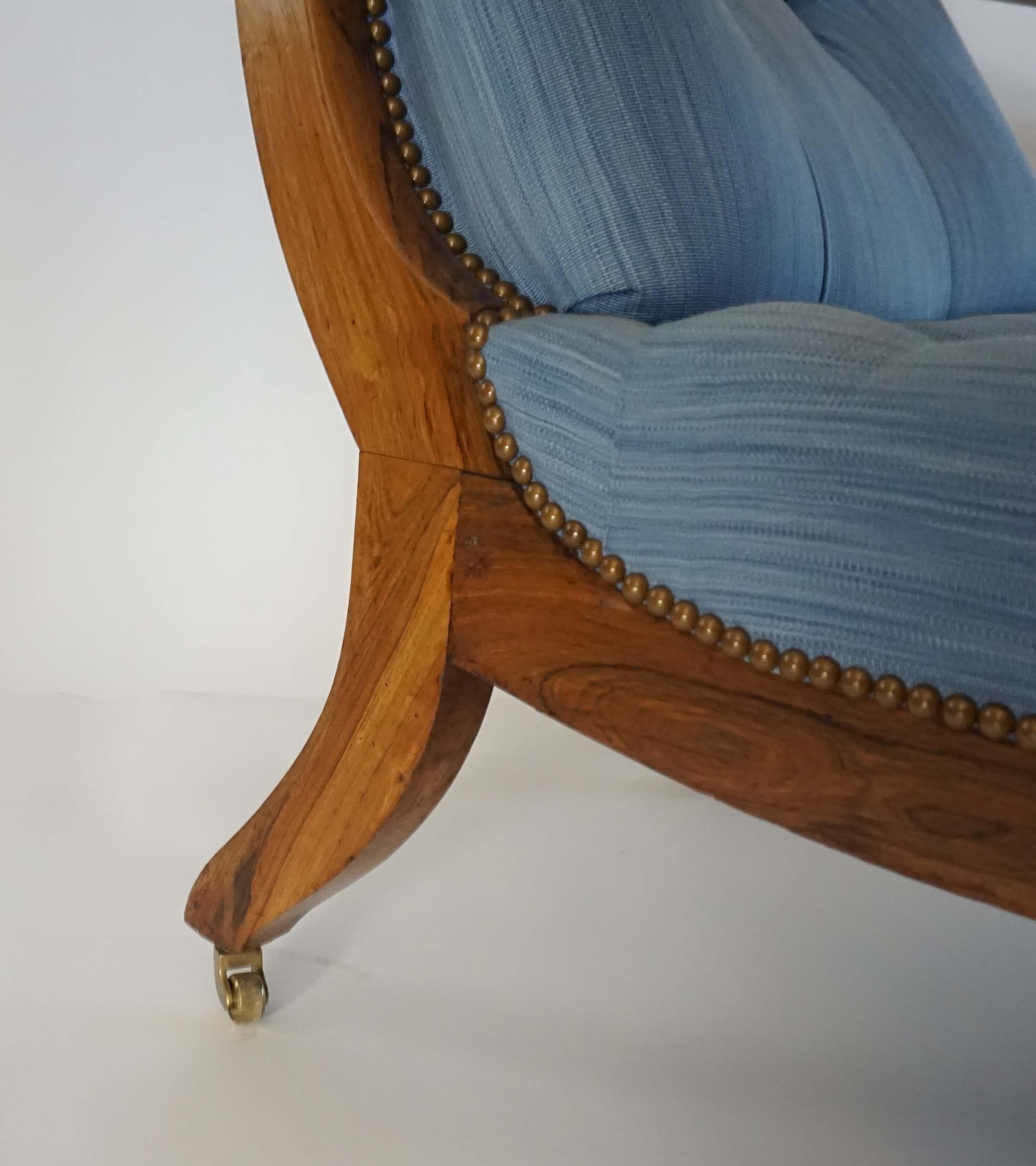 English Regency Solid Walnut Library Chair, circa 1840 5