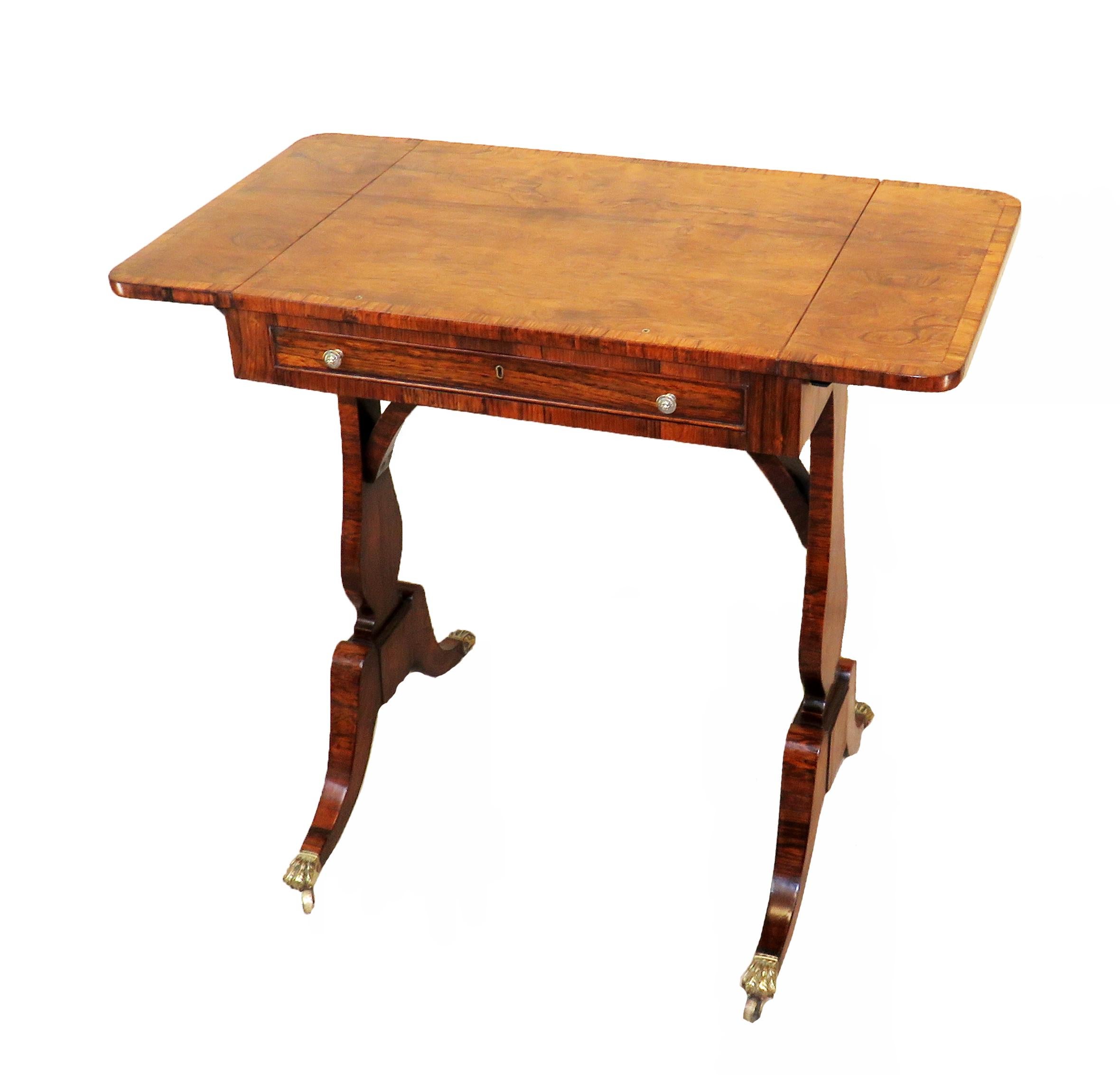 English Regency Rosewood Reading Table, 19th Century 1