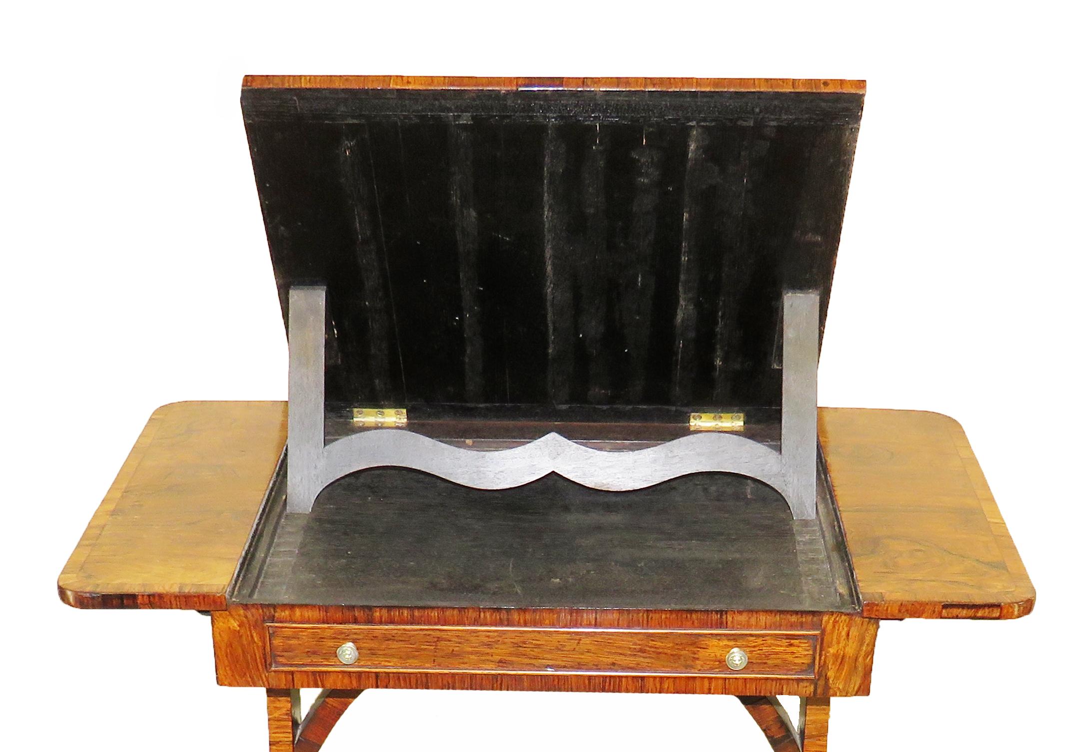 English Regency Rosewood Reading Table, 19th Century 2