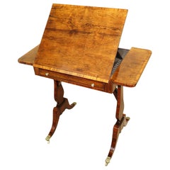 English Regency Rosewood Reading Table, 19th Century