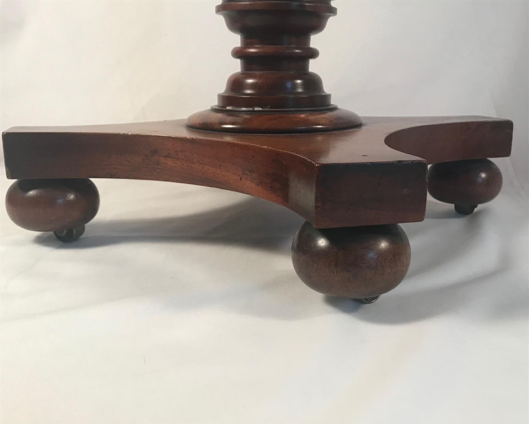 English Regency Rosewood Rolling Butler Tray Top Side Table Wine Serving Stand 5