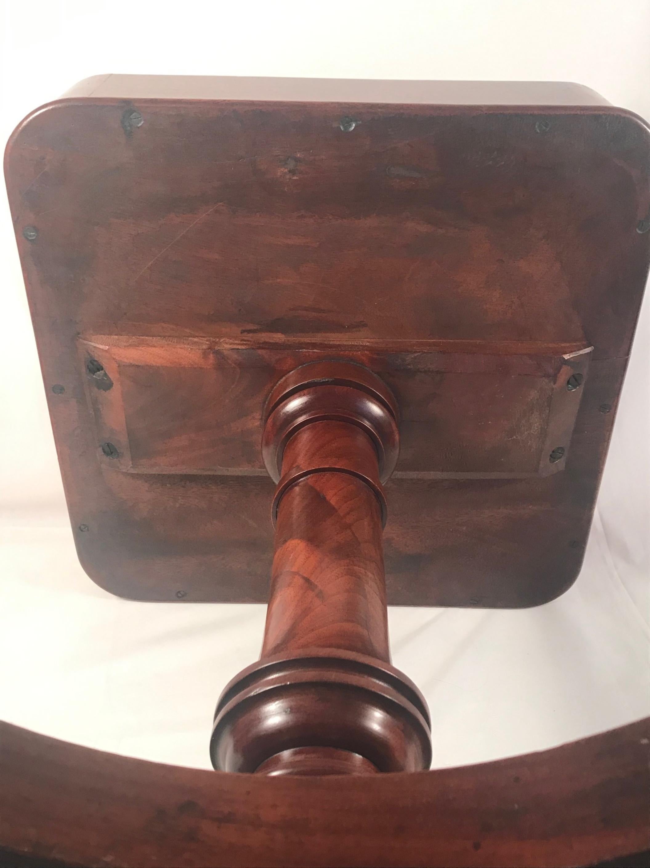 19th Century English Regency Rosewood Rolling Butler Tray Top Side Table Wine Serving Stand