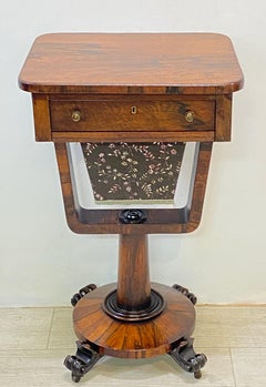 English Regency Rosewood Sewing / Knitting Side Table circa 1830