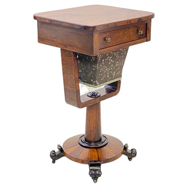 Used Knitting Table English Regency Rosewood Sewing / Knitting Side Table circa 1830 For ...