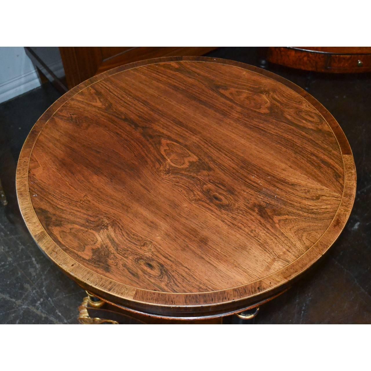 English Regency Rosewood Side Table In Good Condition In Dallas, TX