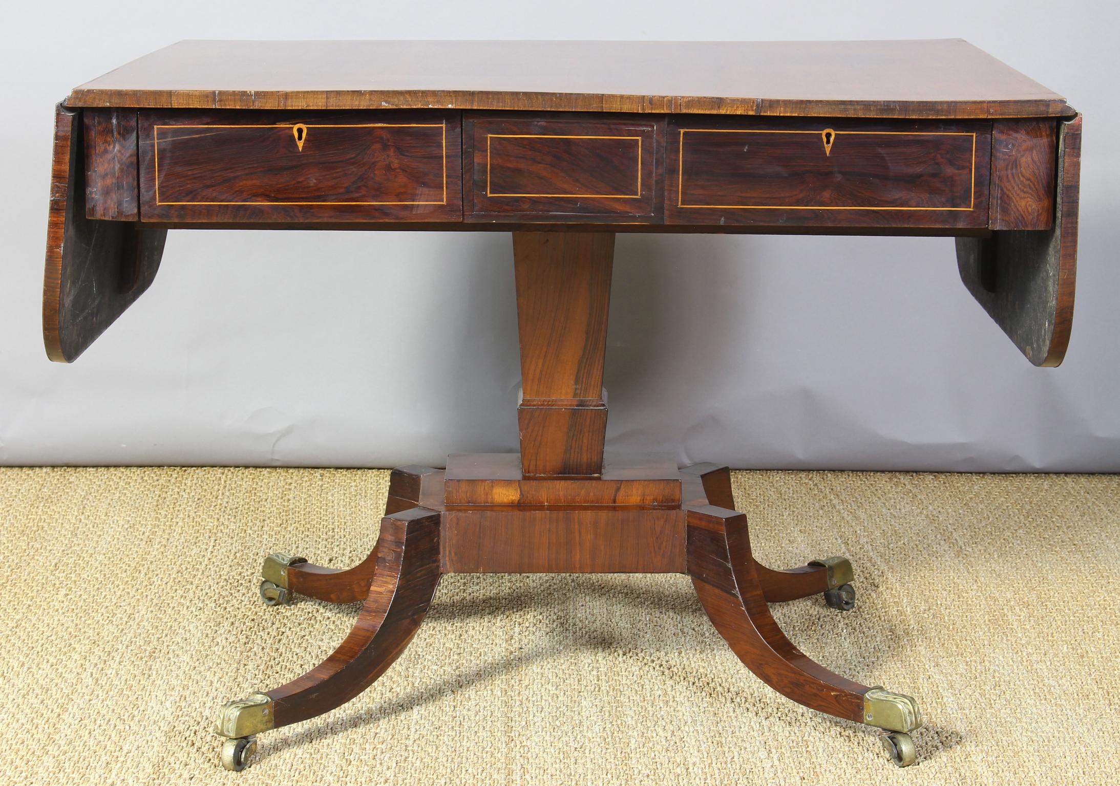 English Regency Rosewood Sofa Table 6