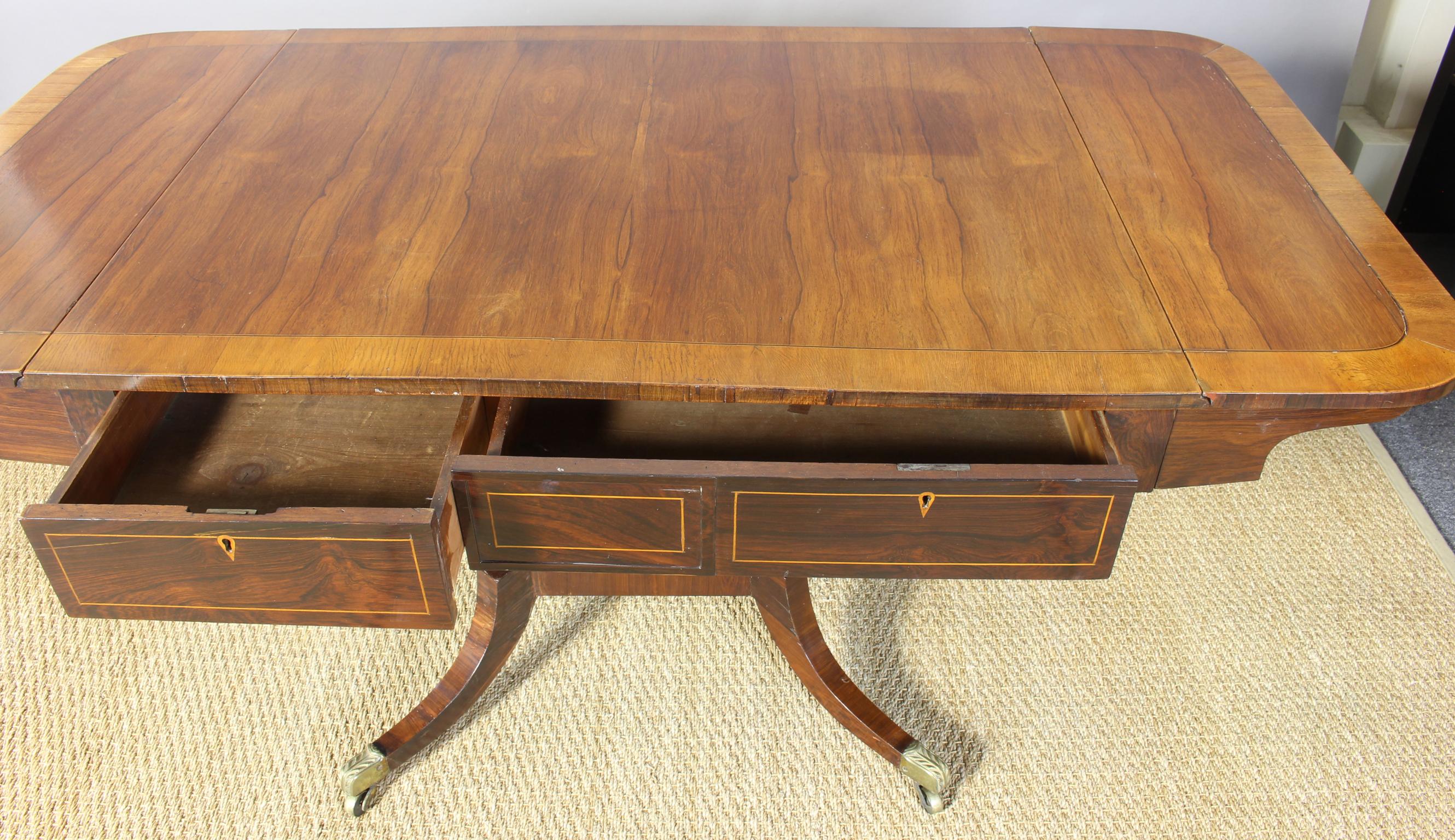 English Regency Rosewood Sofa Table 8