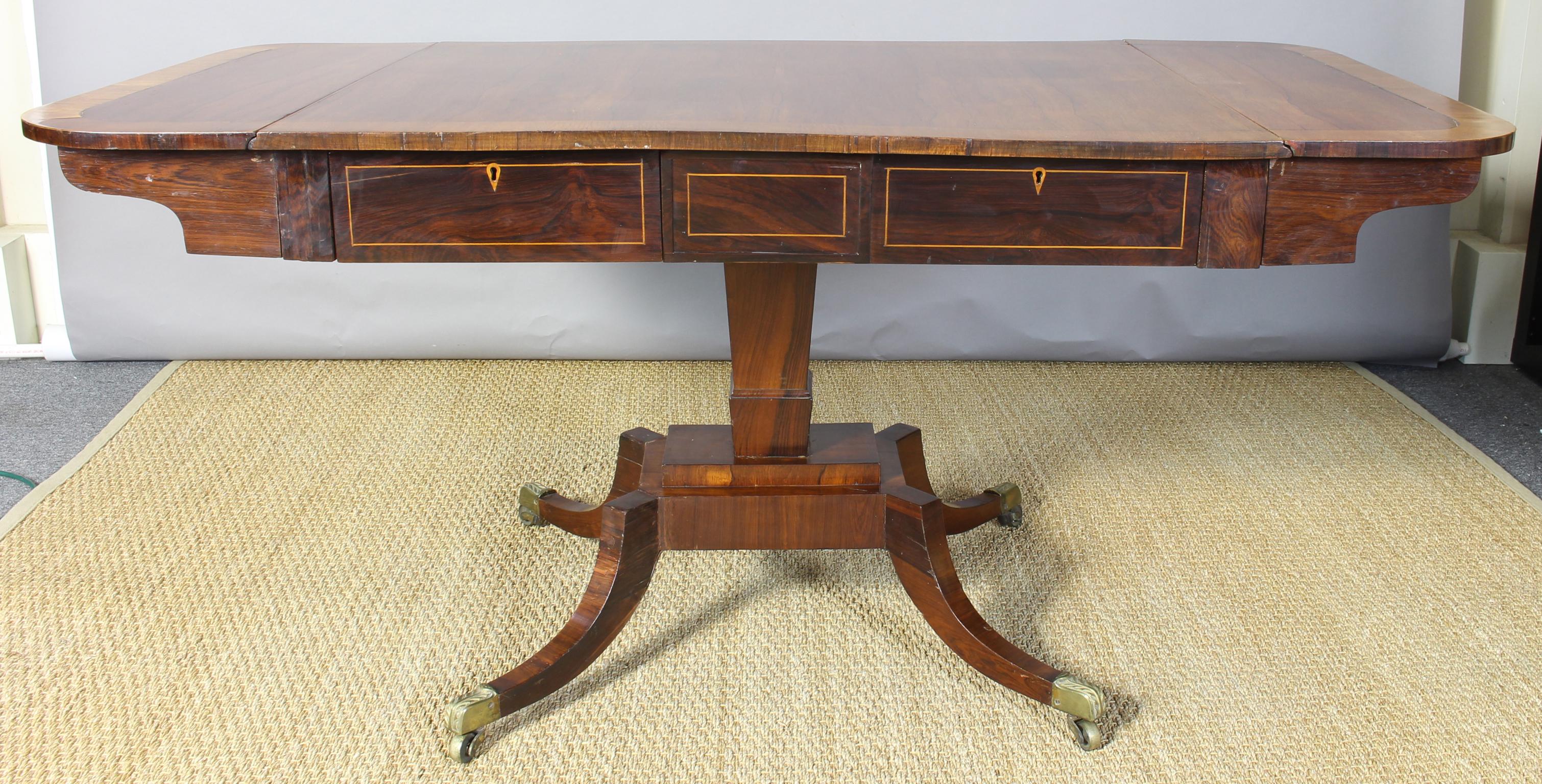 19th Century English Regency Rosewood Sofa Table