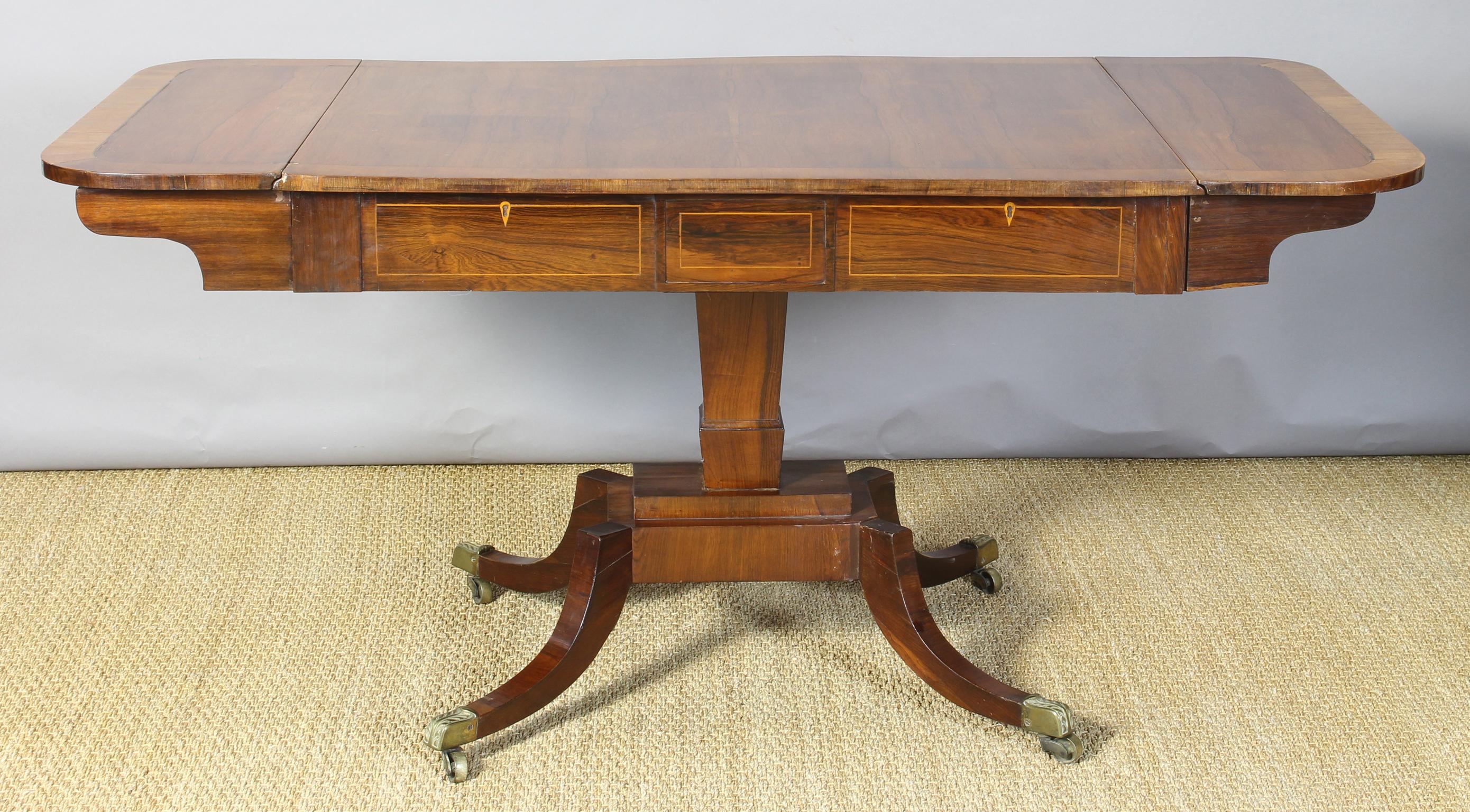 English Regency Rosewood Sofa Table 3