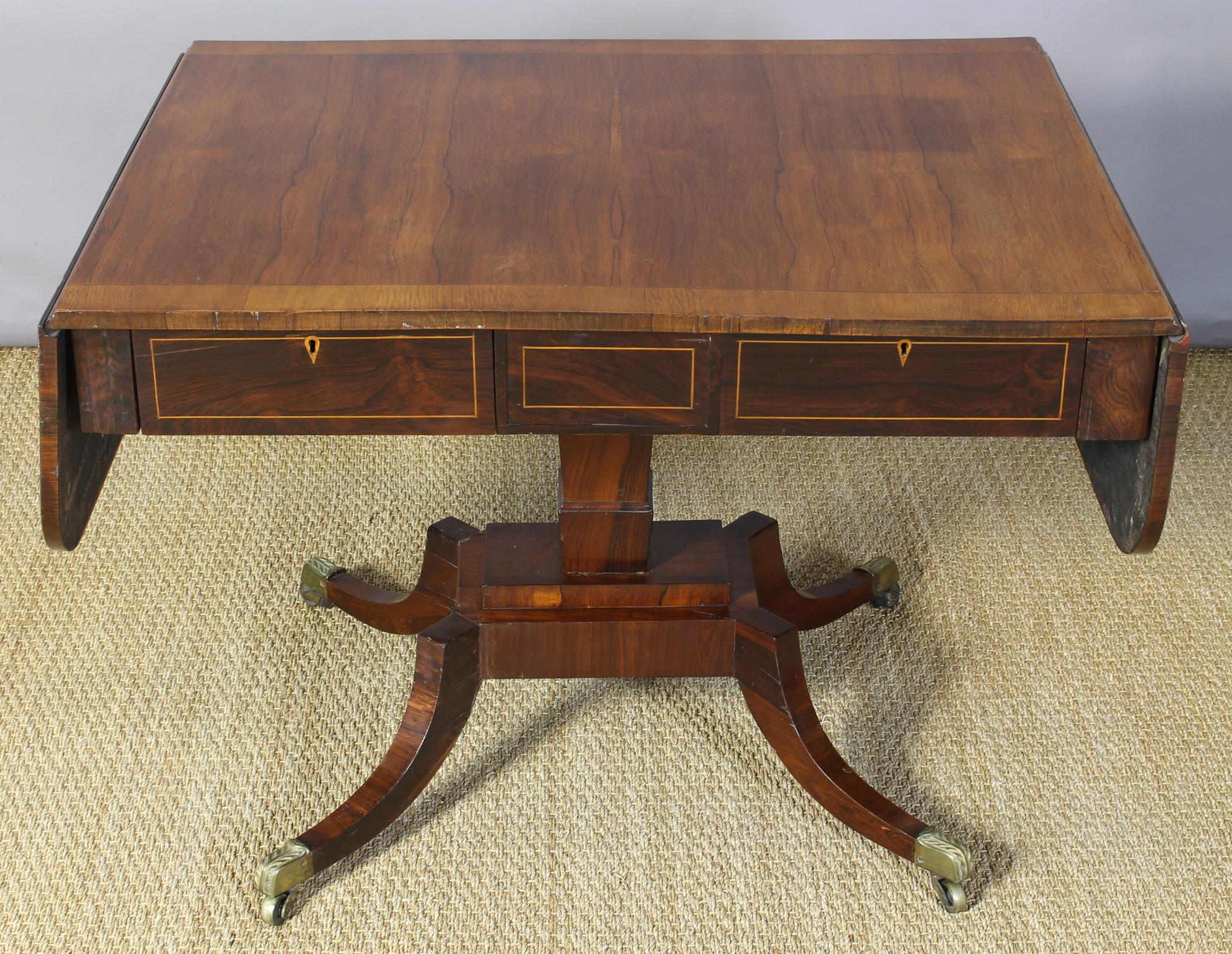 English Regency Rosewood Sofa Table 5