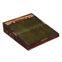 English Regency Rosewood Writing Slope Traveling Lap Desk, circa 1820-1835