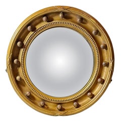 English Regency Round Convex Mirror