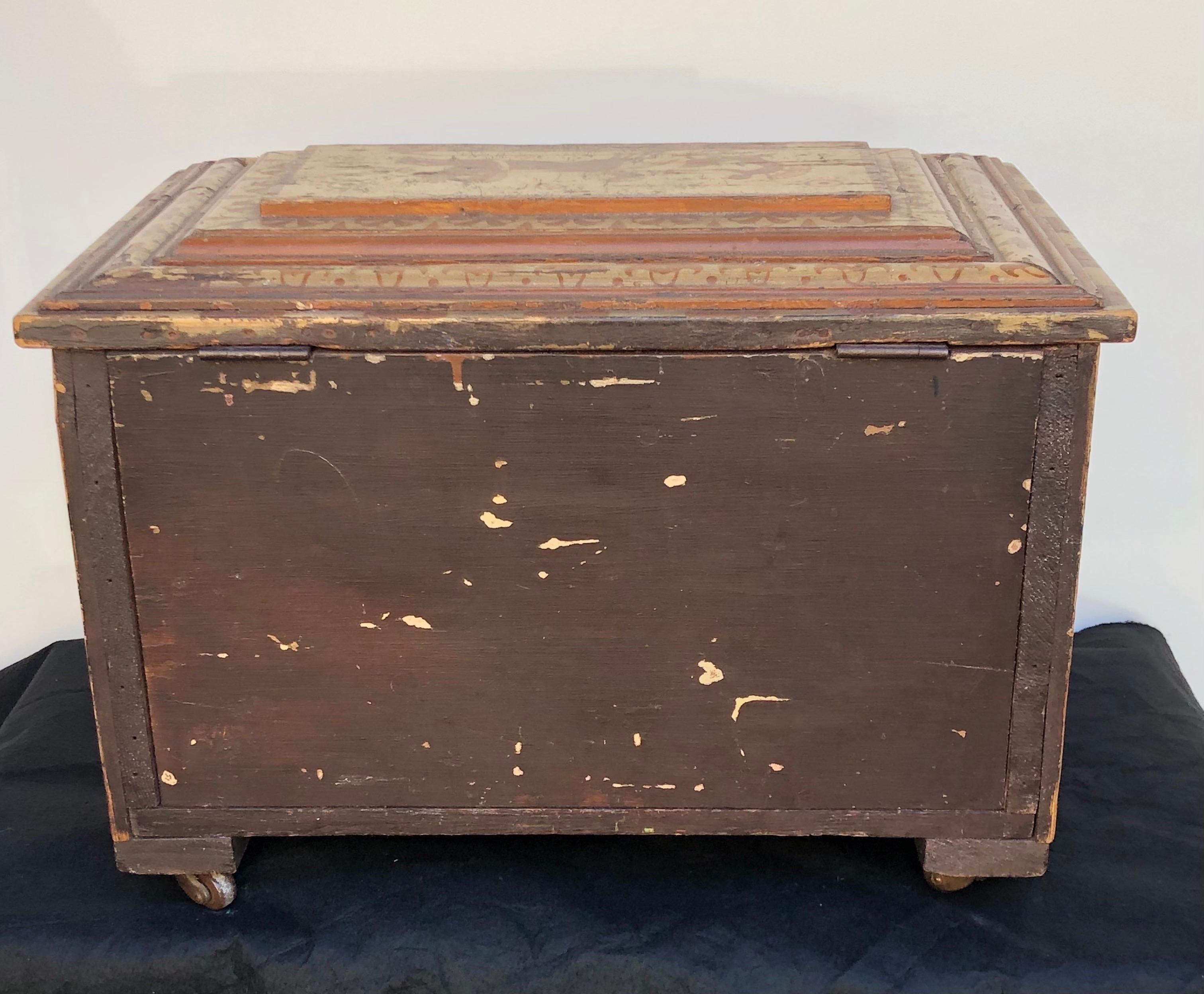 English Regency Sarcophagus Egyptian Revival Kindling Box 6