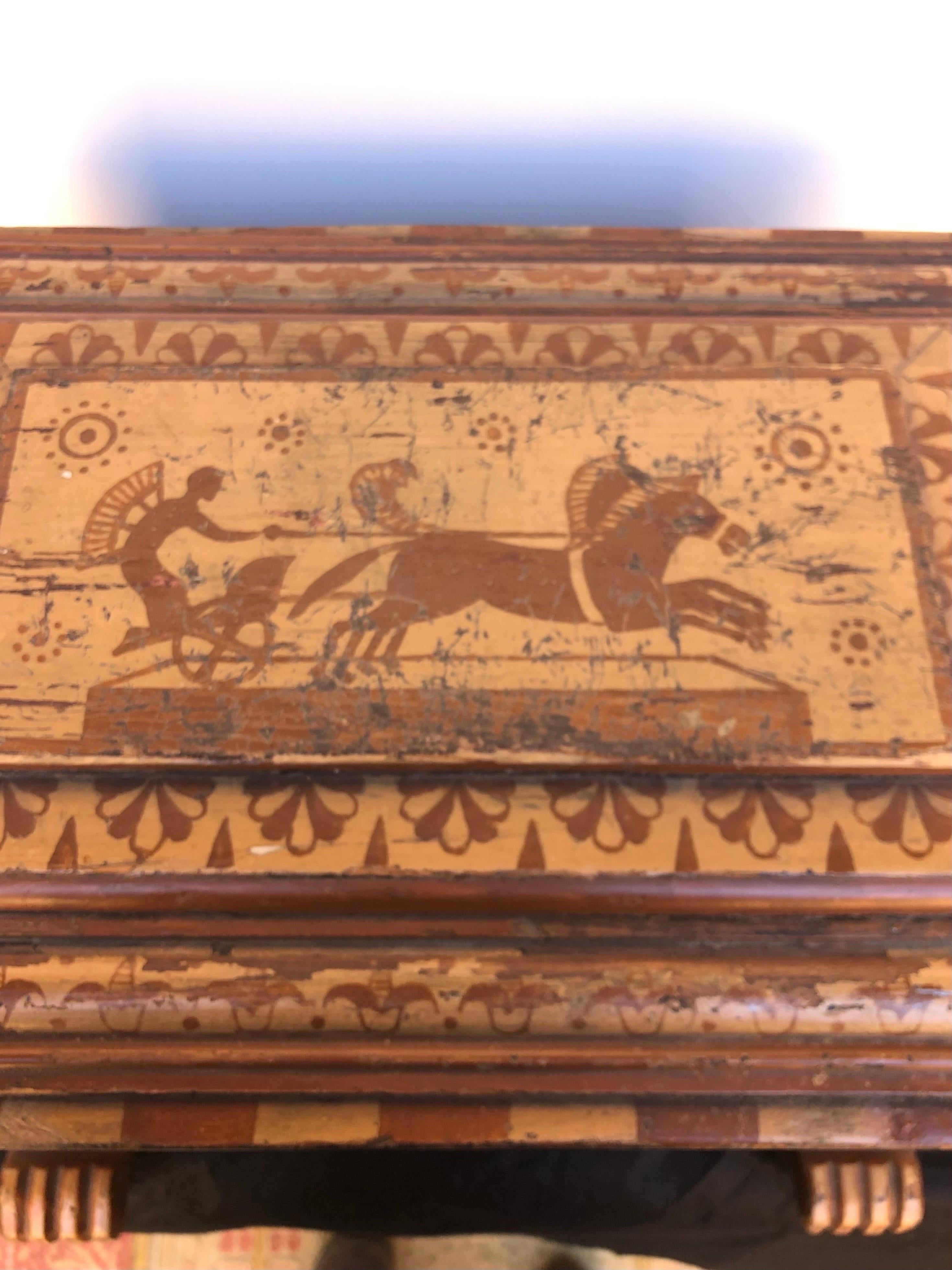 20th Century English Regency Sarcophagus Egyptian Revival Kindling Box