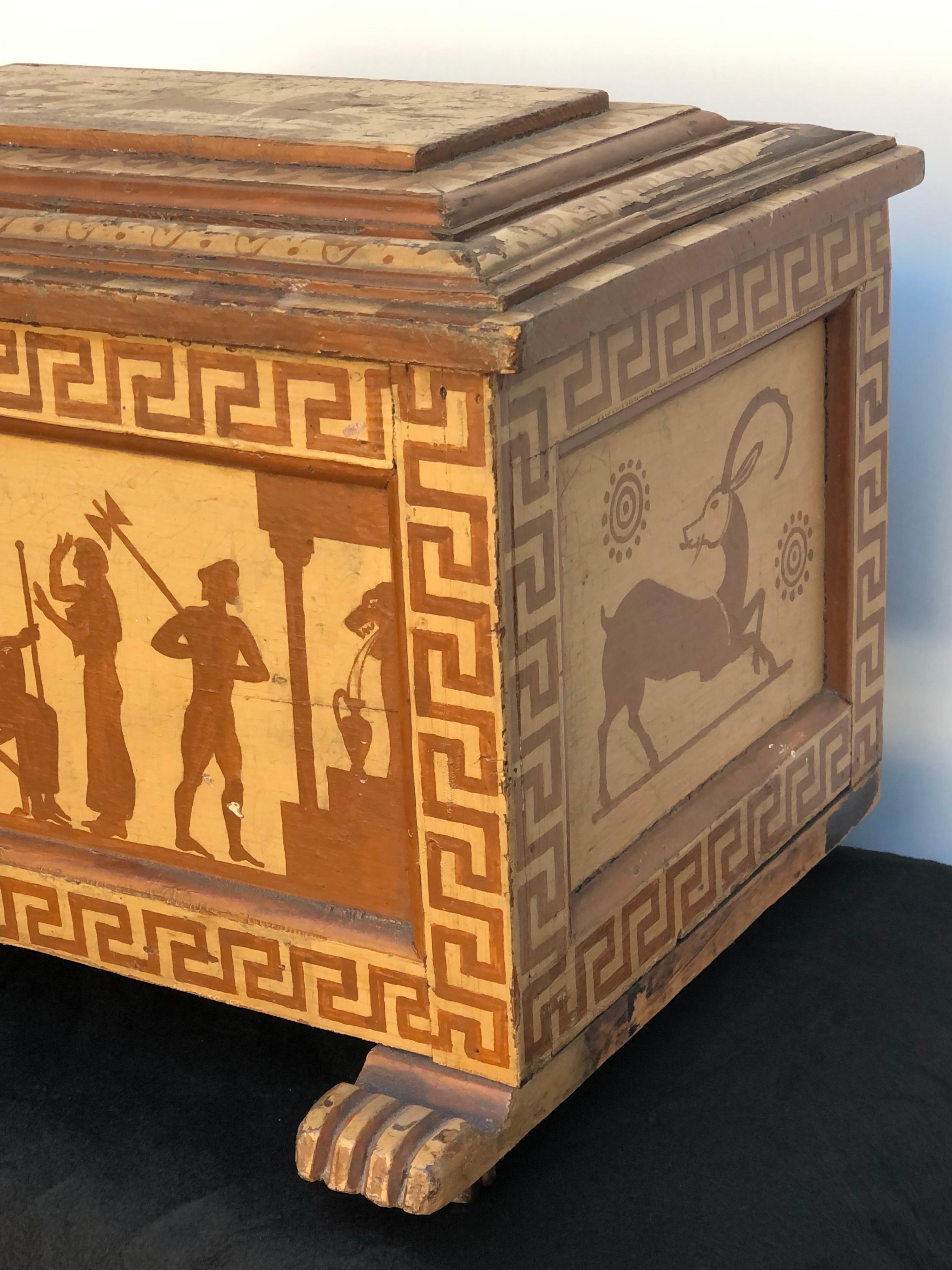 Brass English Regency Sarcophagus Egyptian Revival Kindling Box