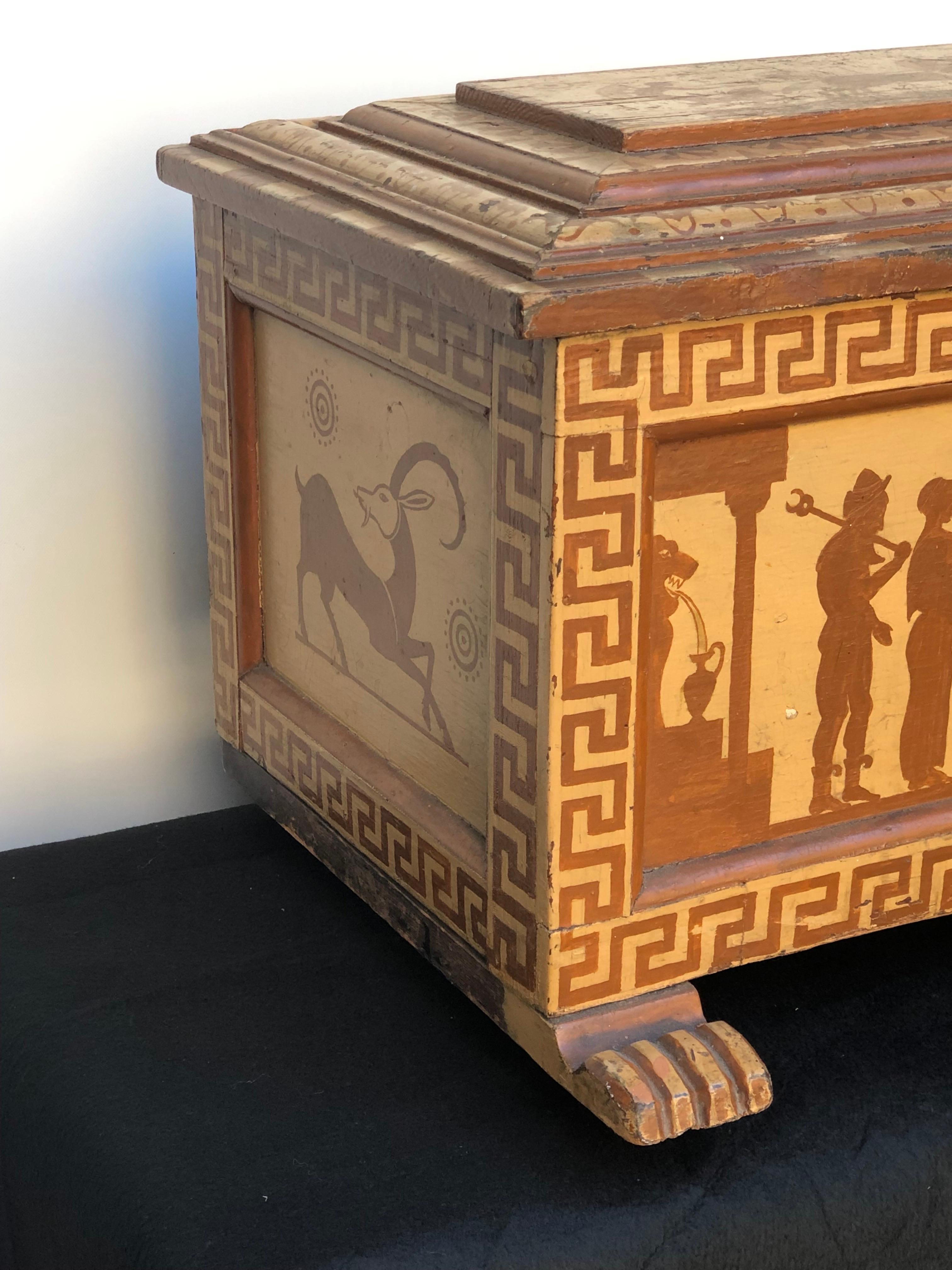 English Regency Sarcophagus Egyptian Revival Kindling Box 1