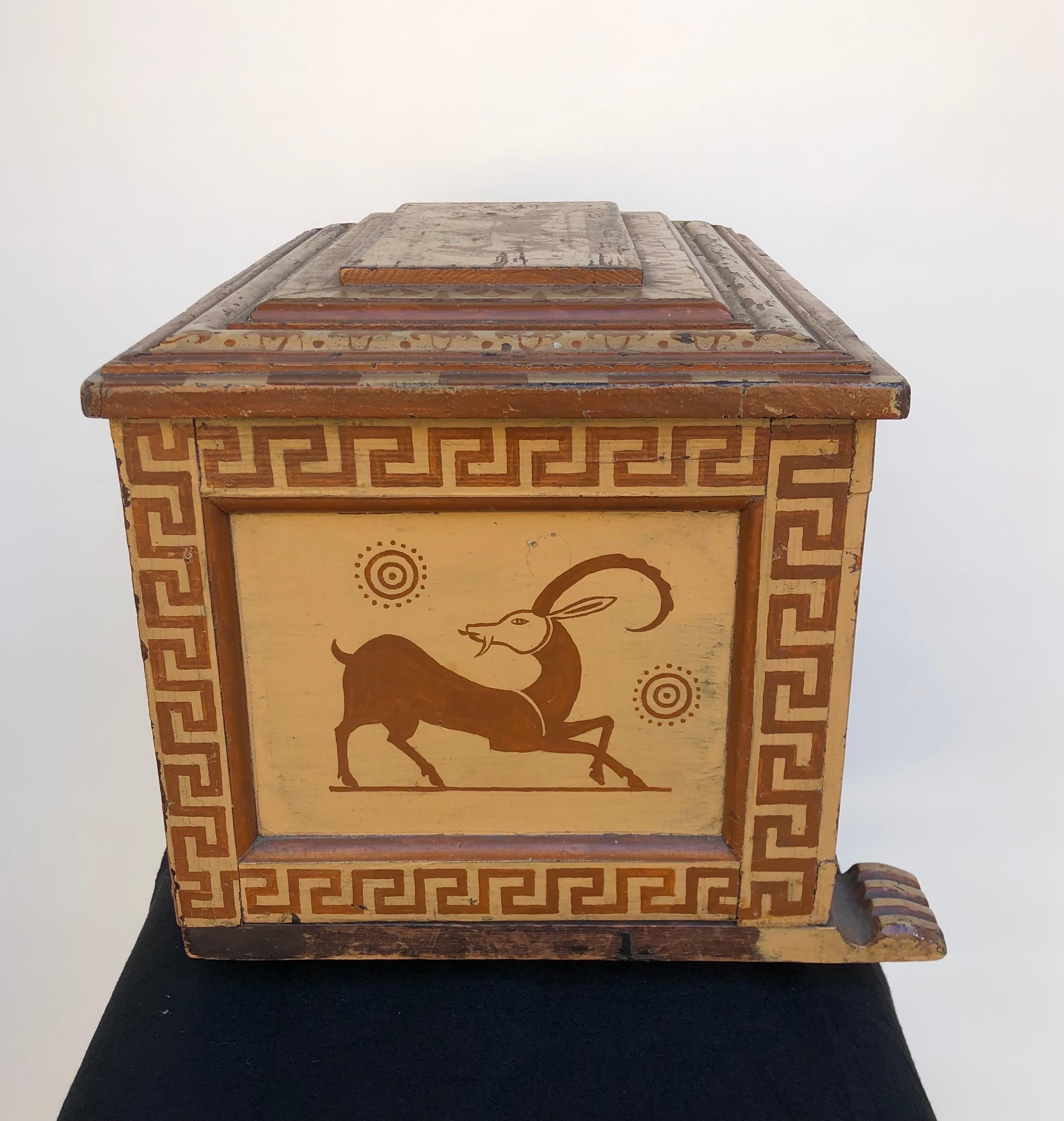 English Regency Sarcophagus Egyptian Revival Kindling Box 2