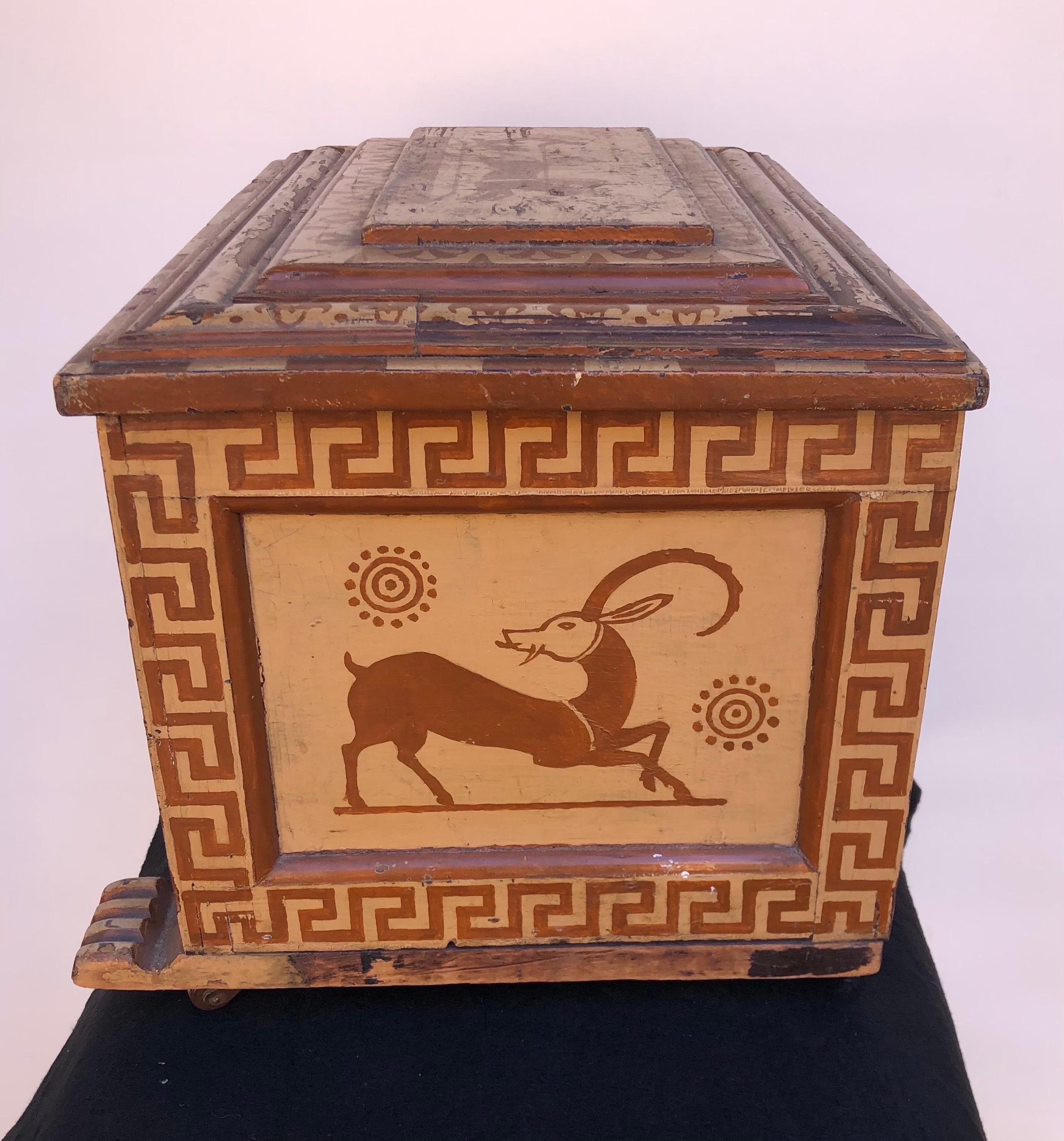 English Regency Sarcophagus Egyptian Revival Kindling Box 3