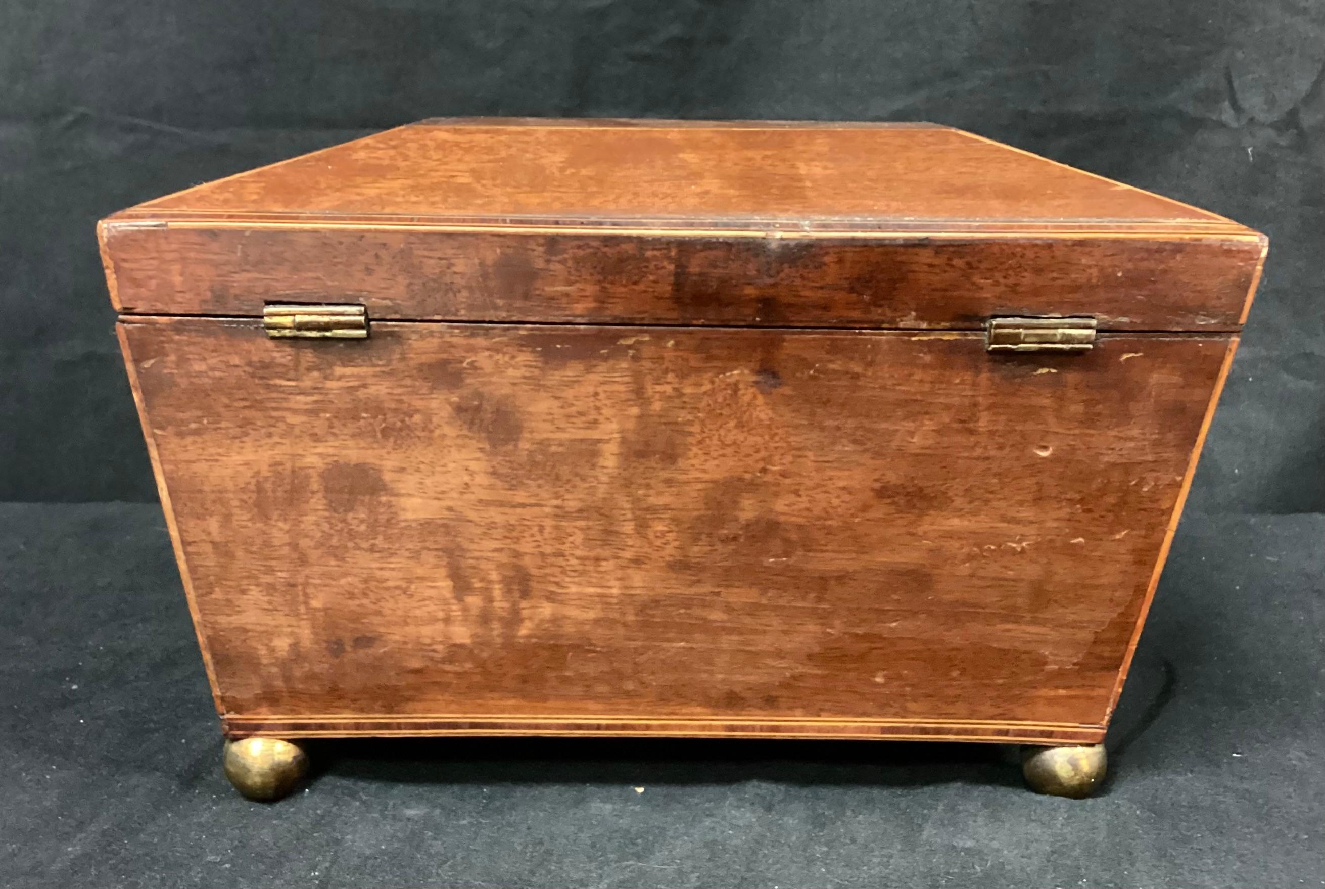 English Regency Sarcophagus Shaped Tea Caddy For Sale 6
