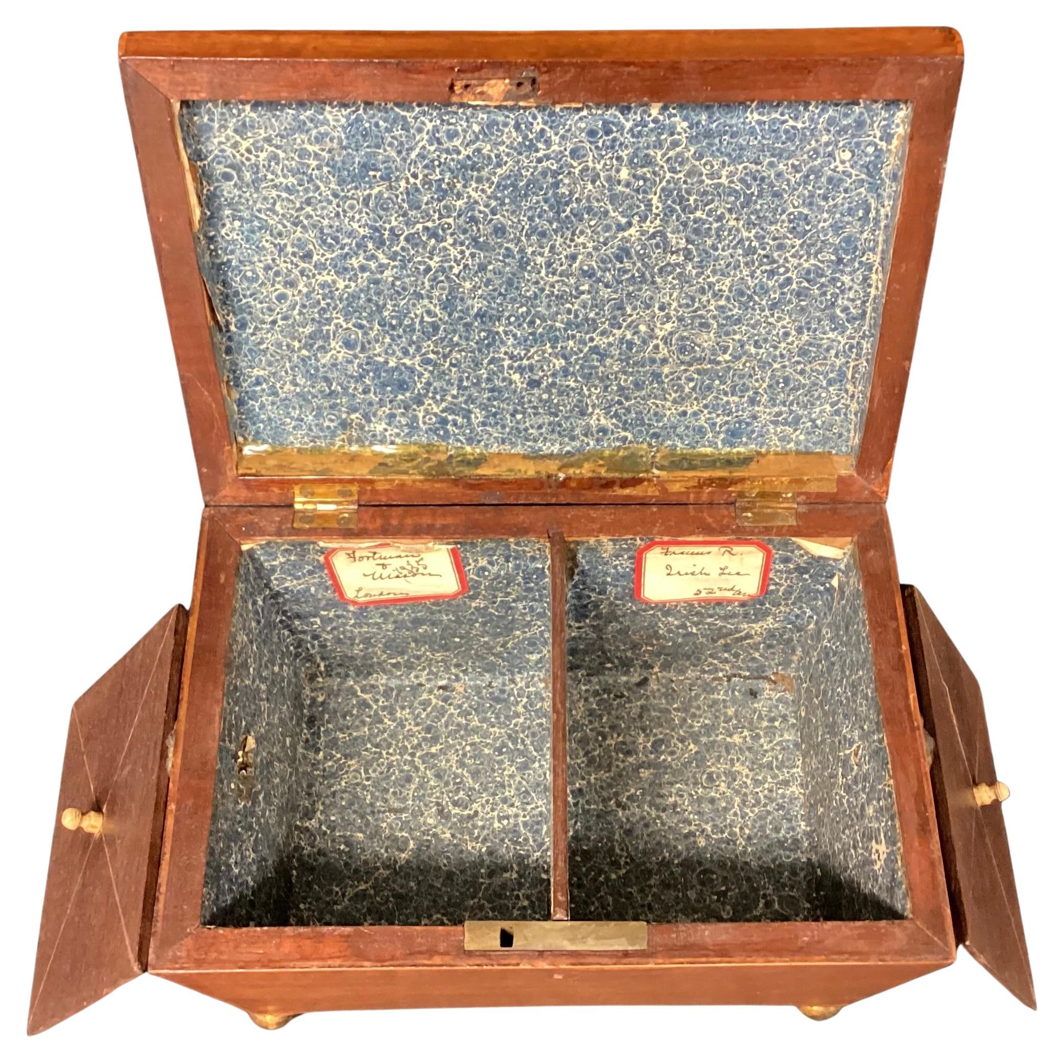 Mahogany English Regency Sarcophagus Shaped Tea Caddy For Sale