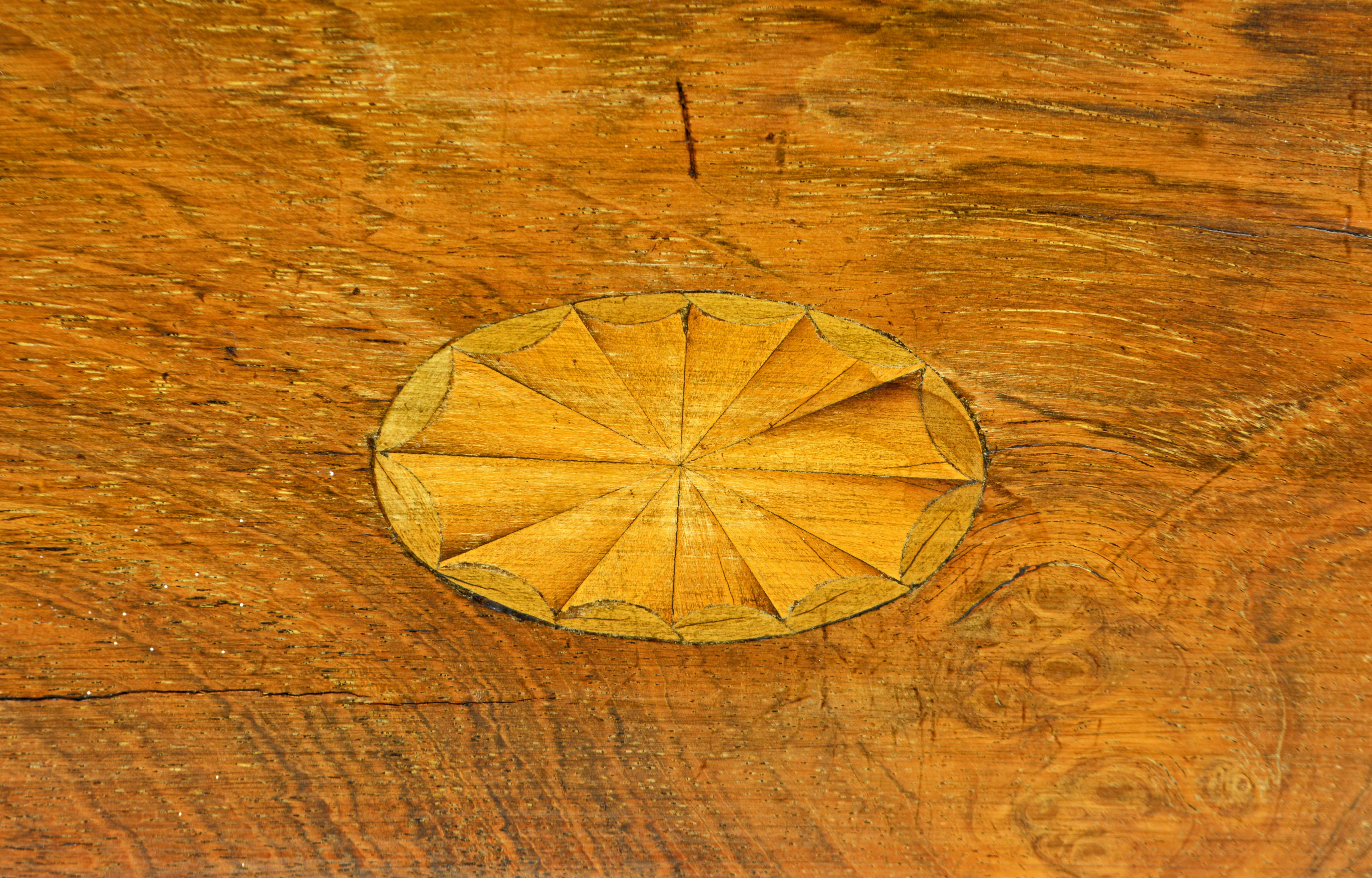 Brass English Regency Satinwood and Mahogany Table Box with Fitted Interior Circa 1820